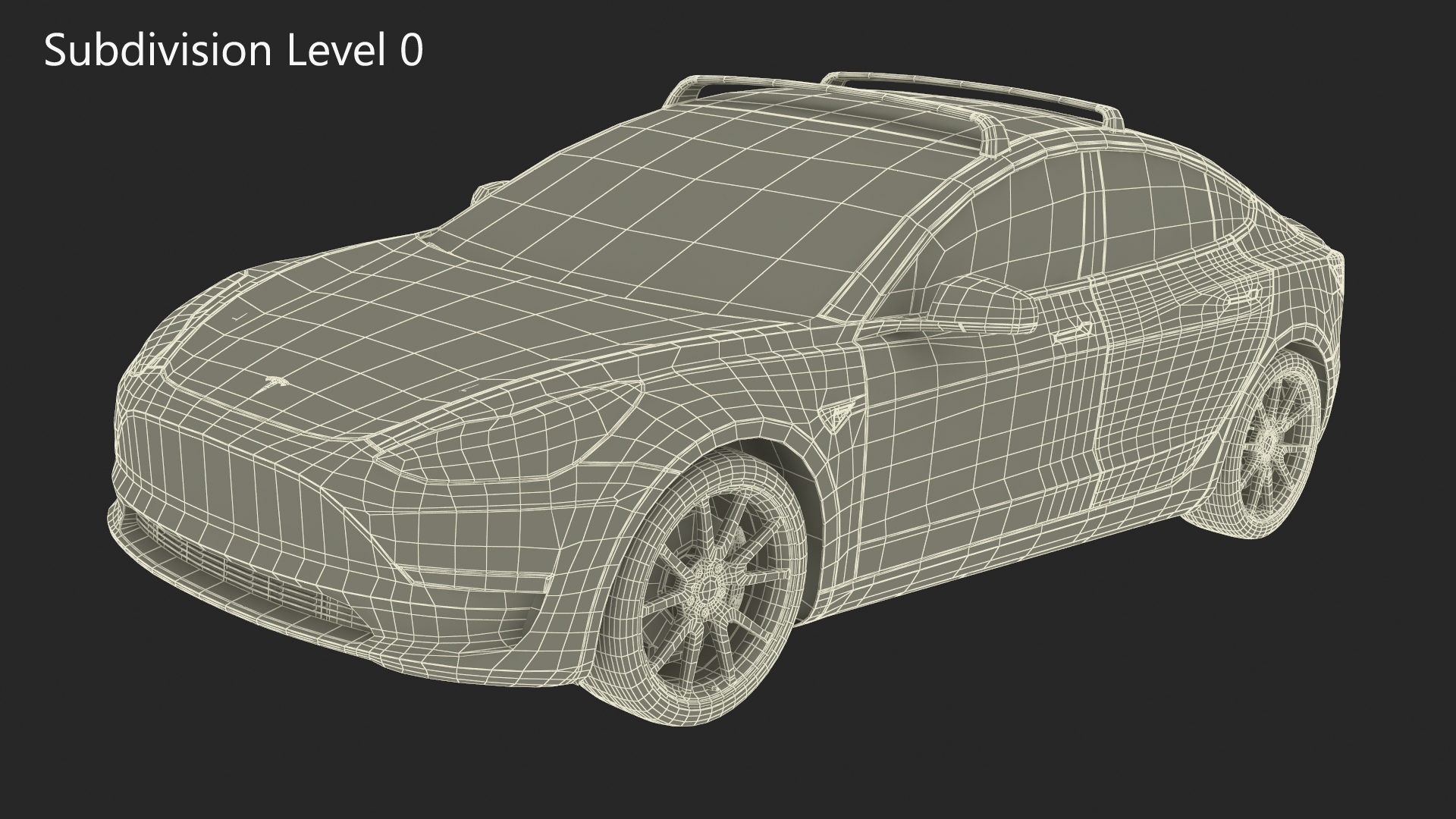 3D model Tesla with Roof Rack