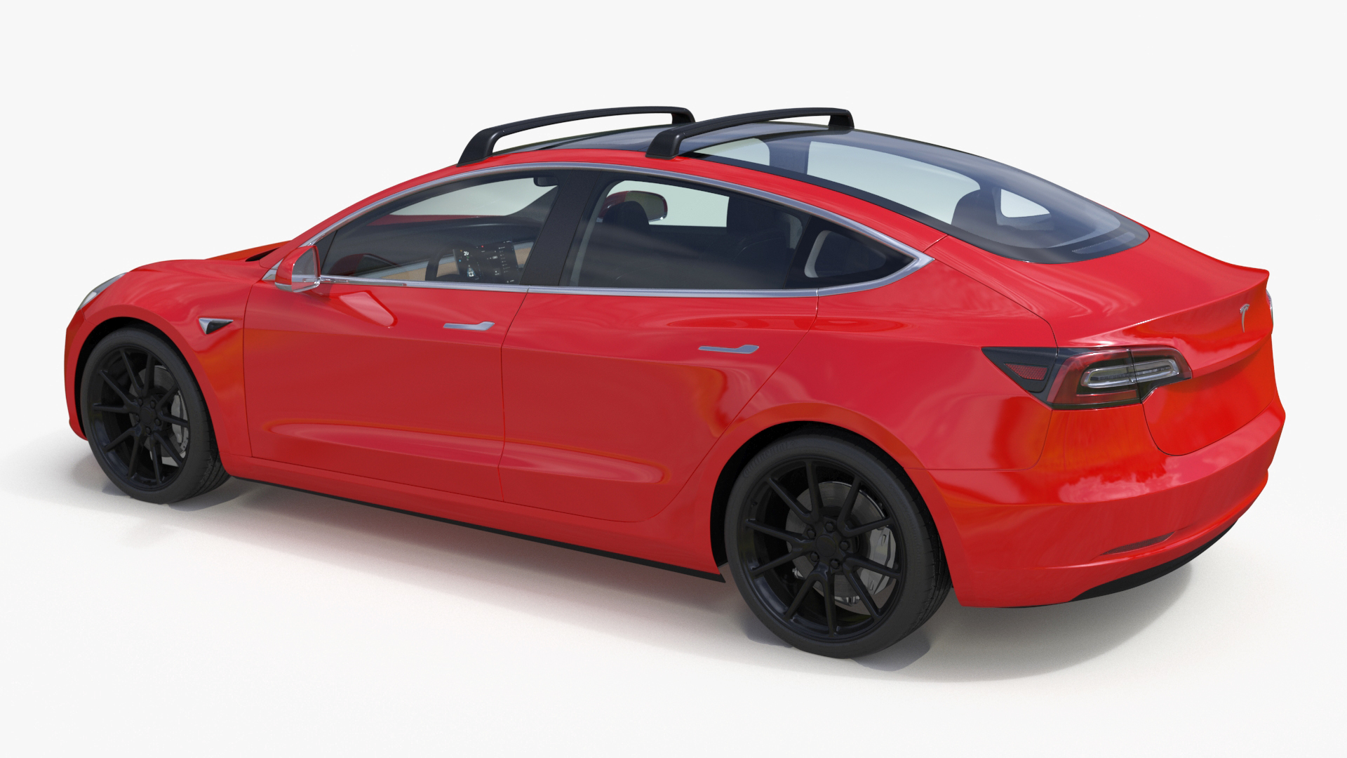 3D model Tesla with Roof Rack