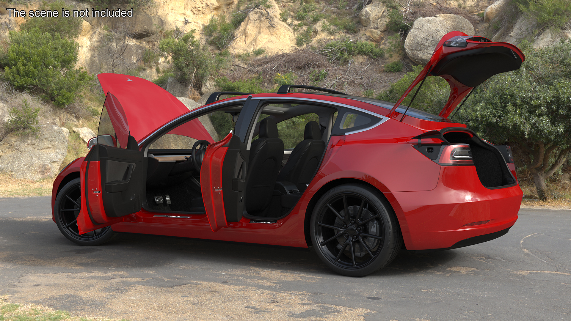 3D model Tesla with Roof Rack