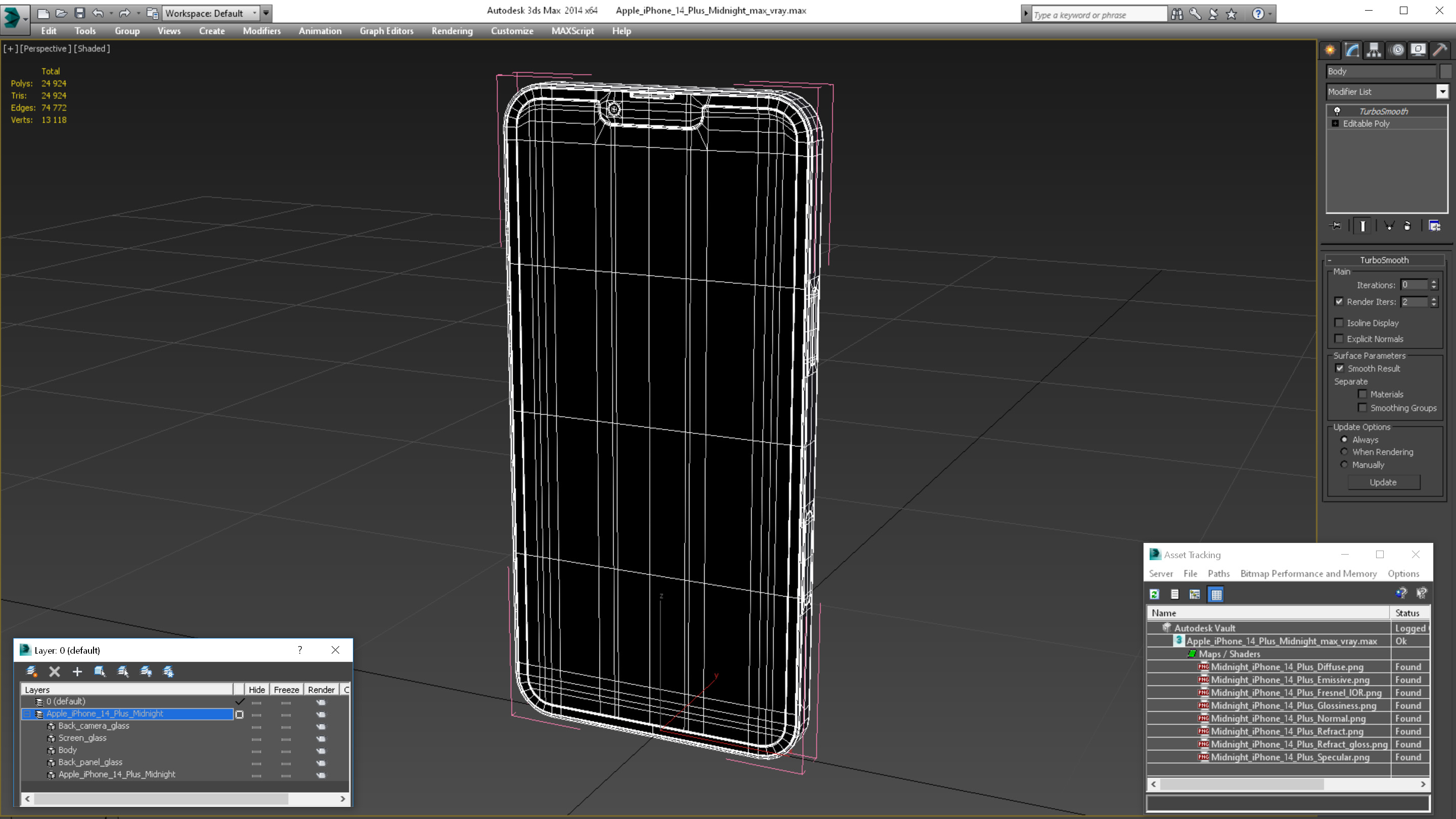 Apple iPhone 14 Plus Midnight 3D model