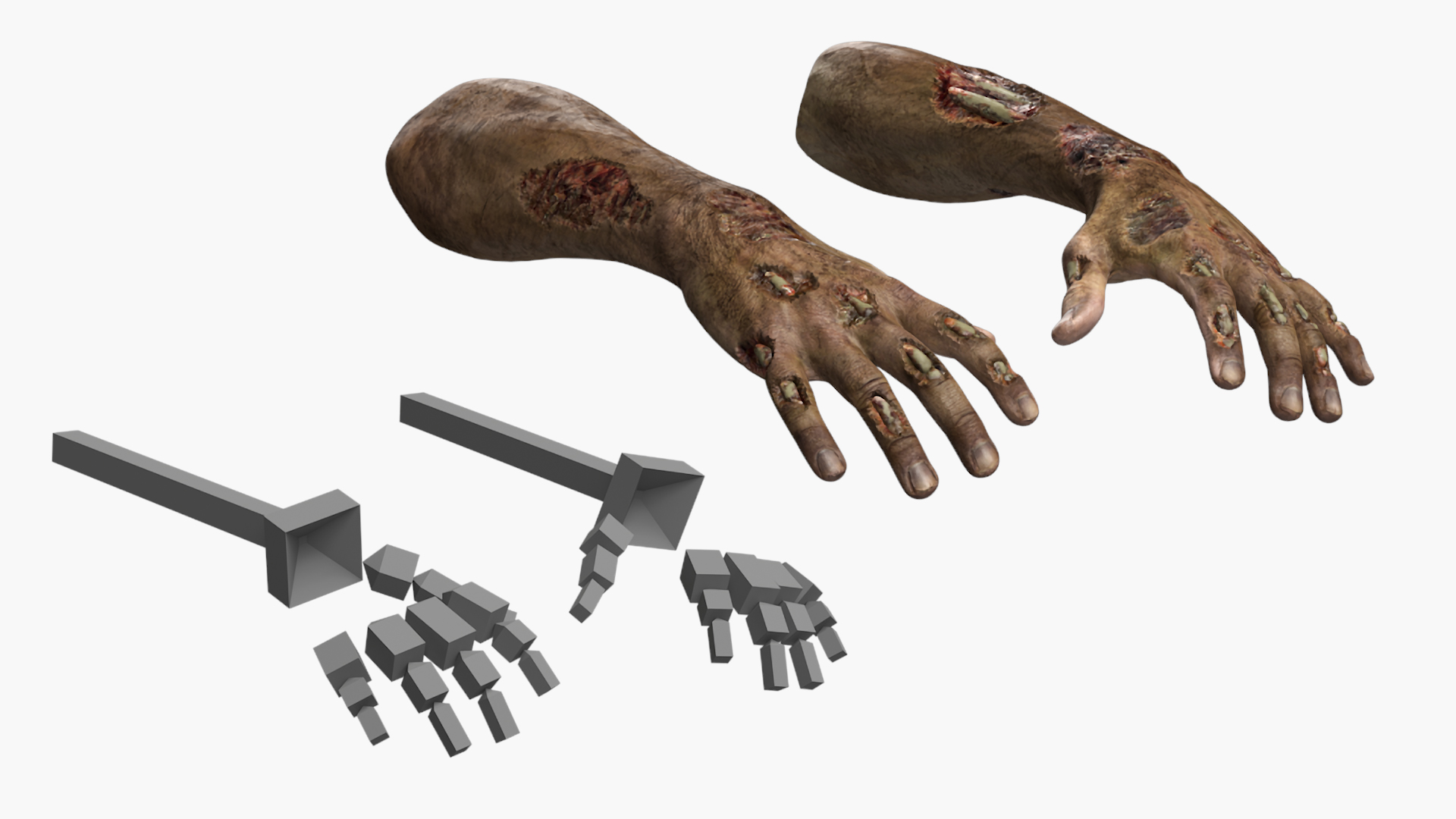 Zombie Hands Rigged 3D model