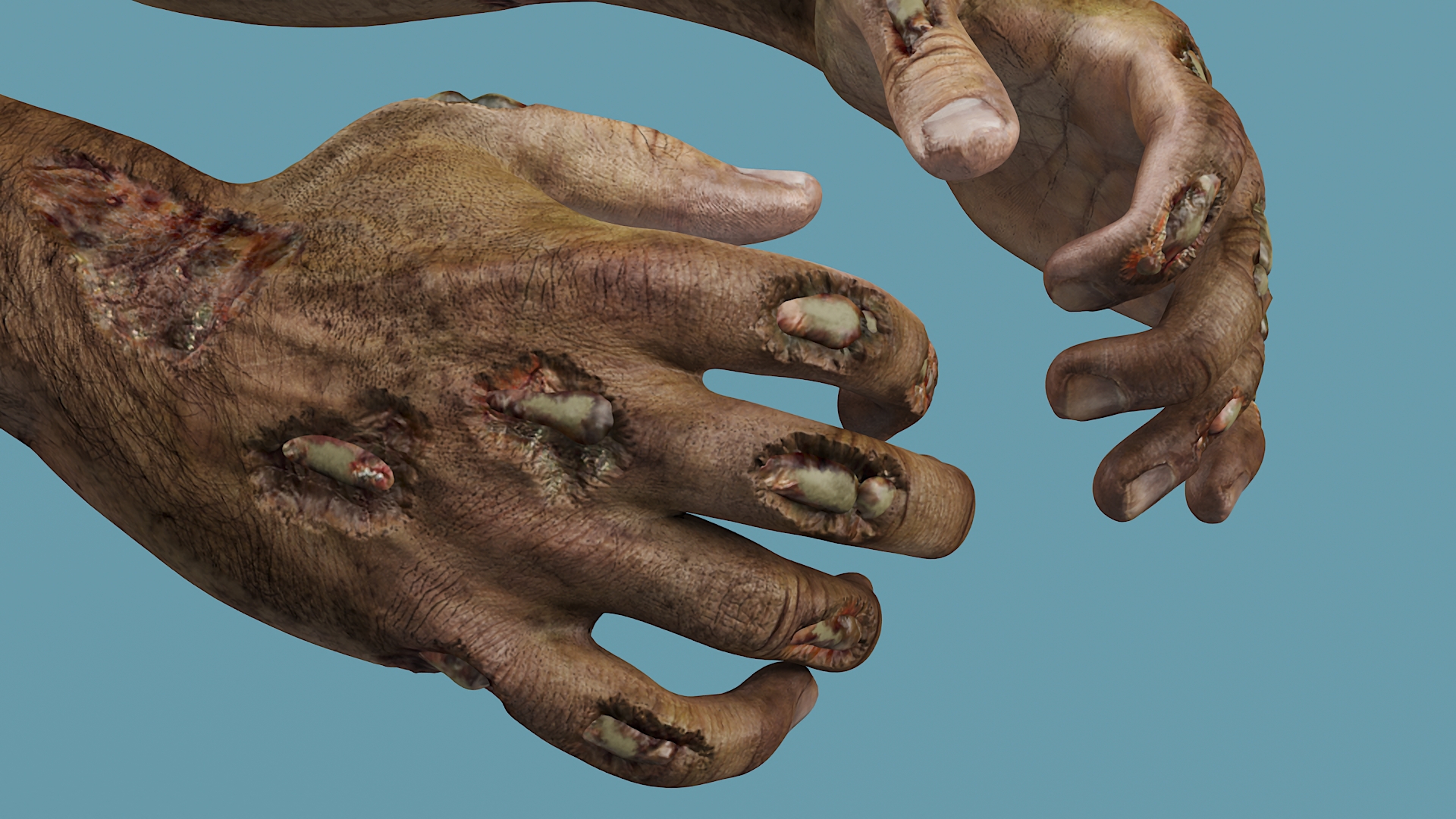 Zombie Hands Rigged 3D model