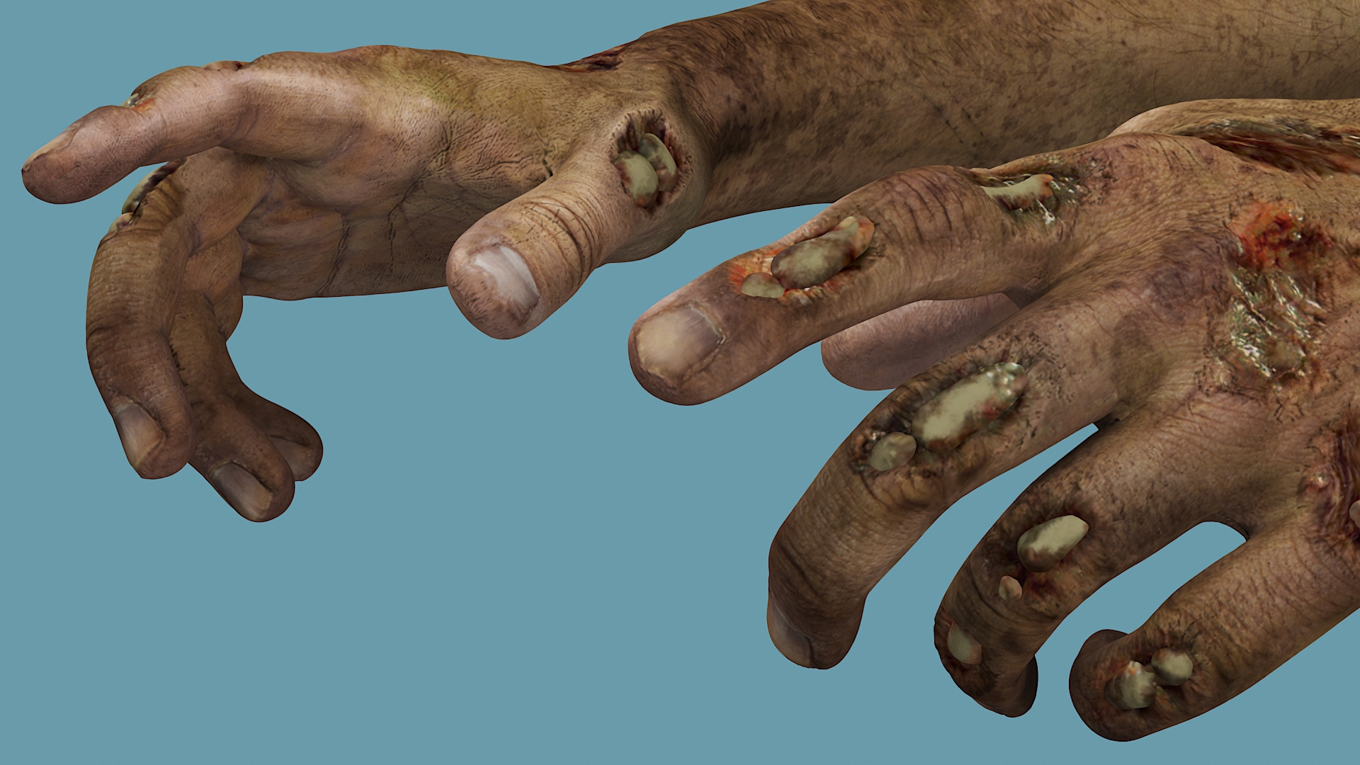 Zombie Hands Rigged 3D model