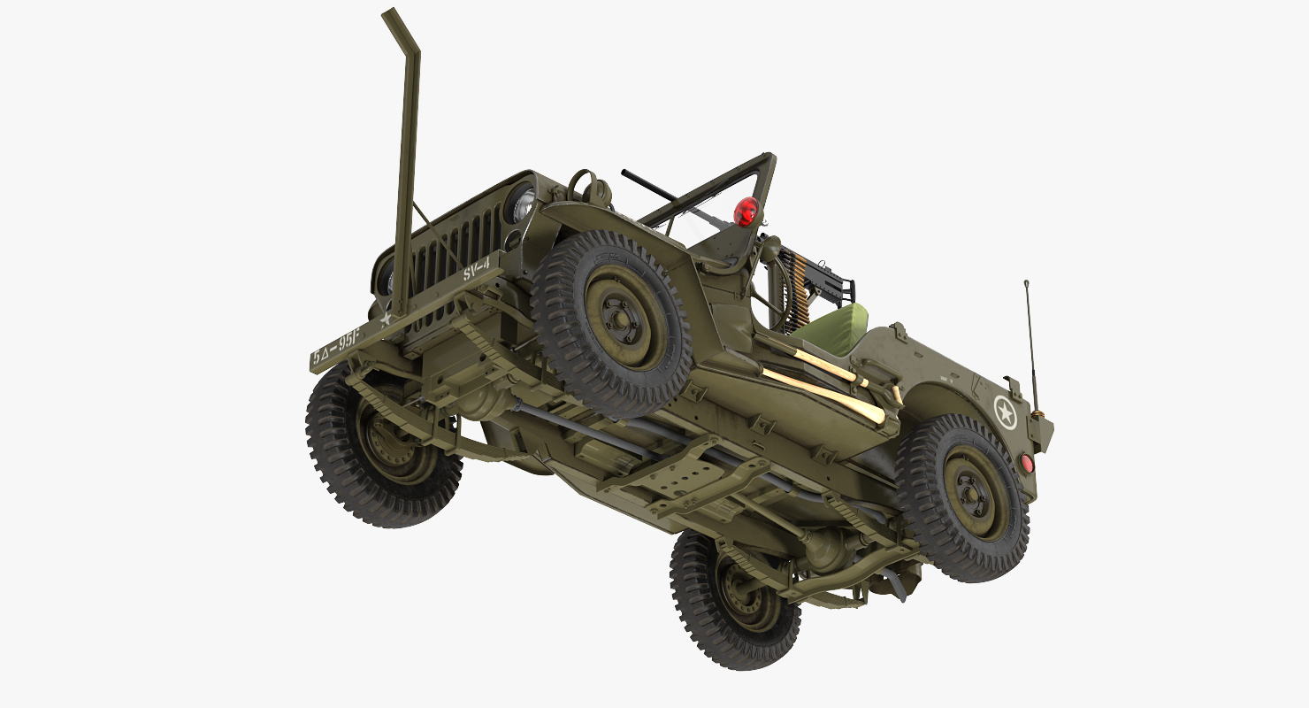 3D Jeep Willys MB Rigged