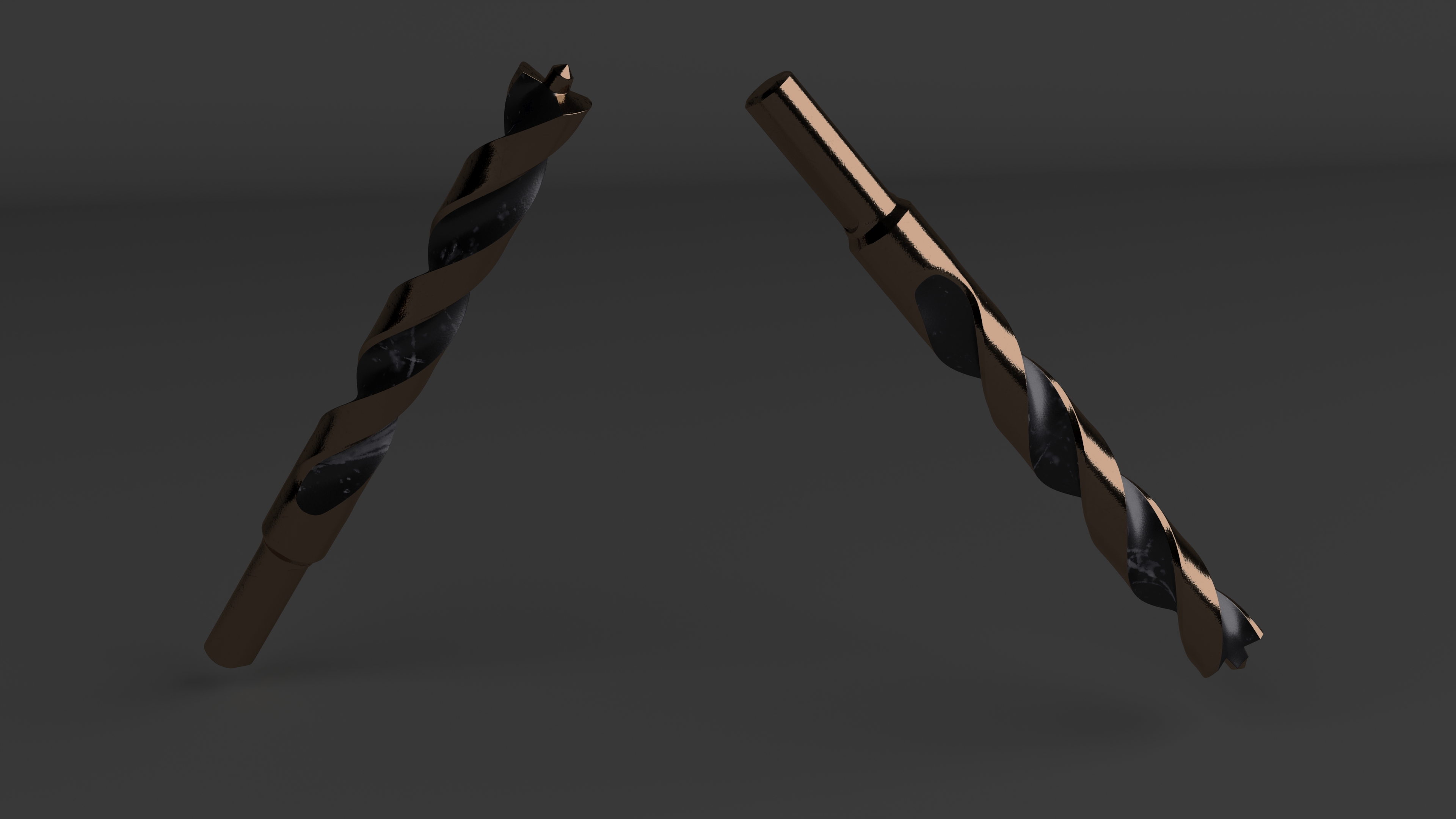 Gold Ferrous Pilot Point Drill Bit 3D model