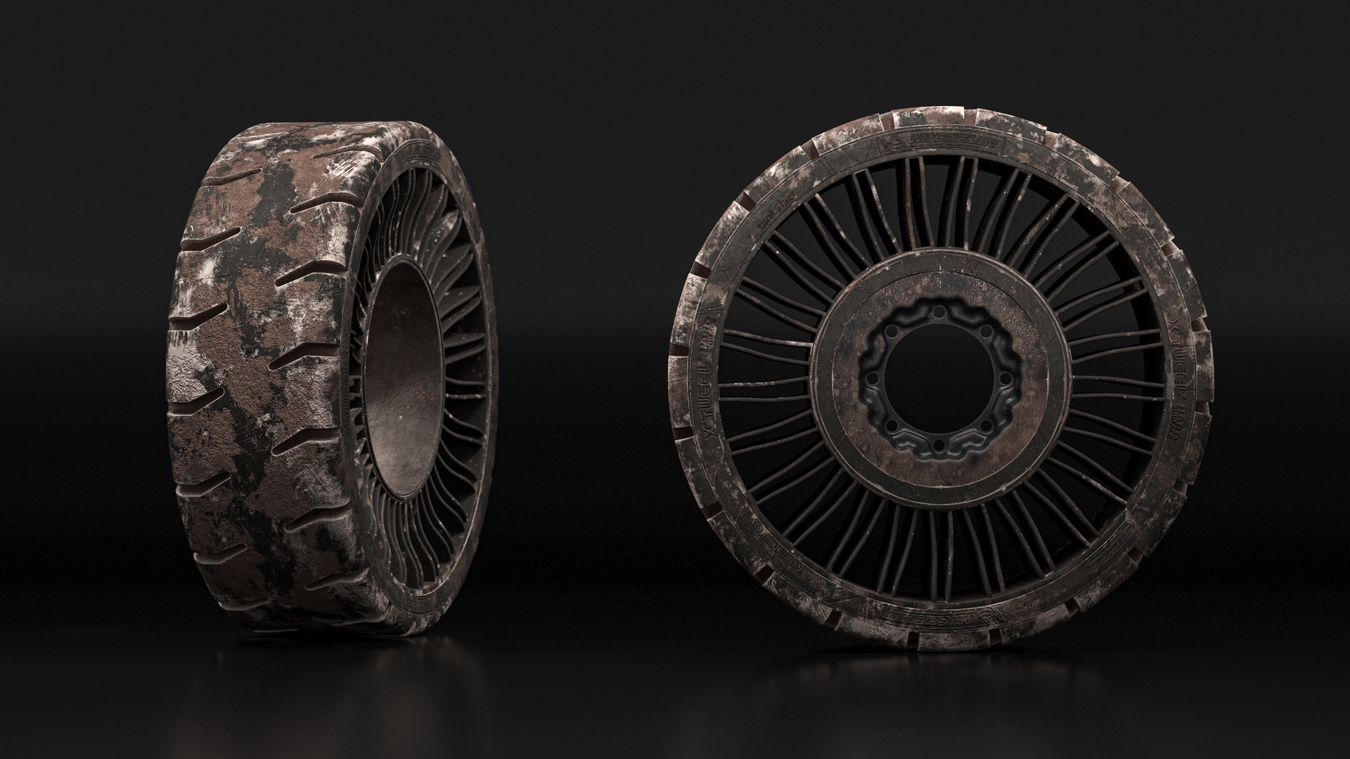 3D model Hard Surface Tire Michelin X Tweel Dirty