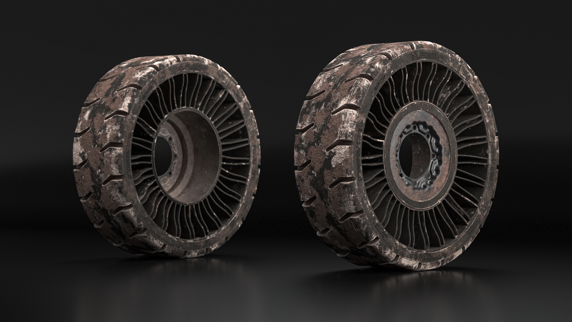 3D model Hard Surface Tire Michelin X Tweel Dirty