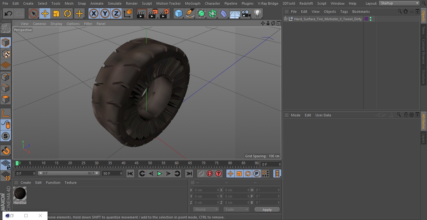 3D model Hard Surface Tire Michelin X Tweel Dirty