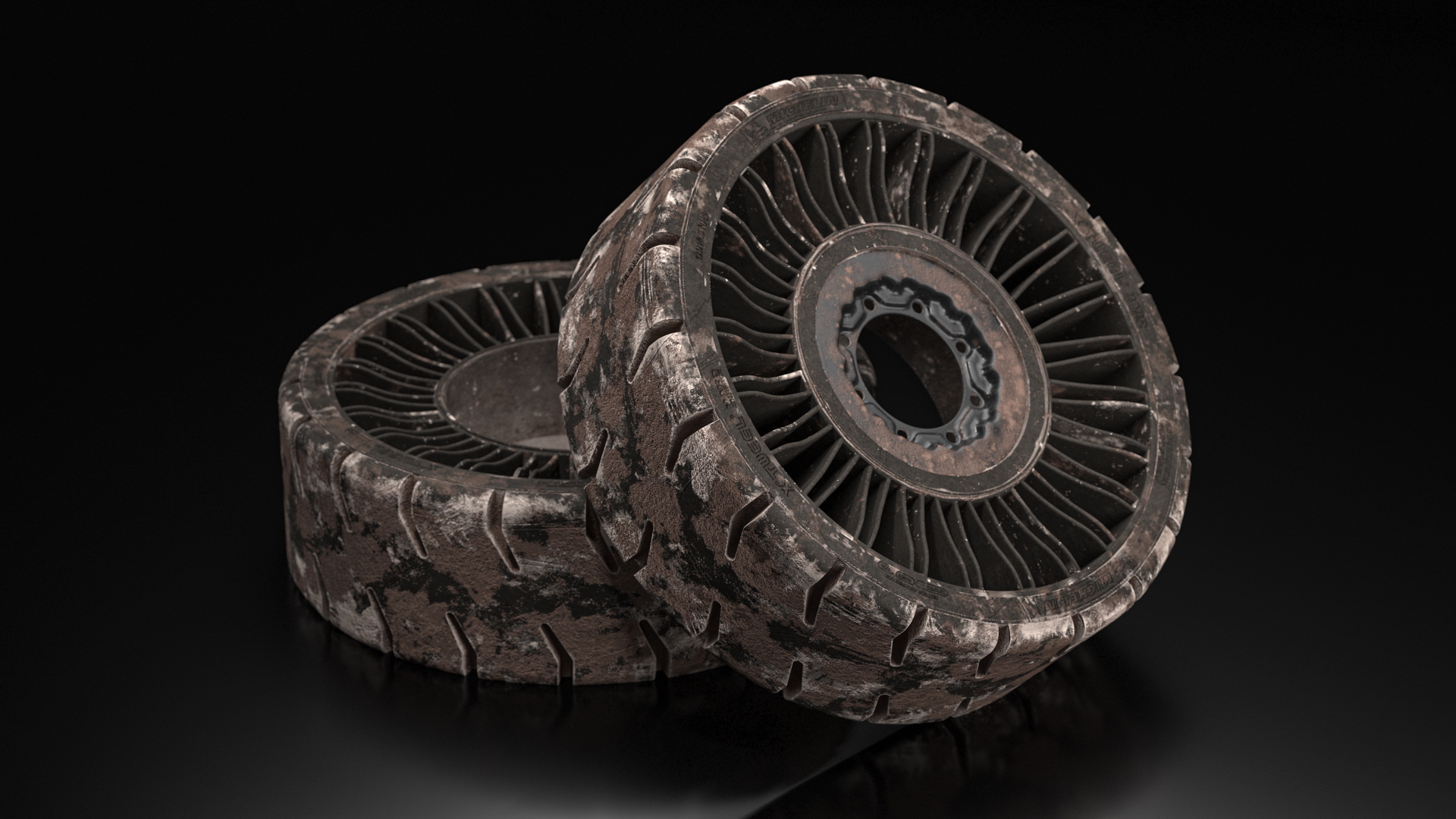 3D model Hard Surface Tire Michelin X Tweel Dirty