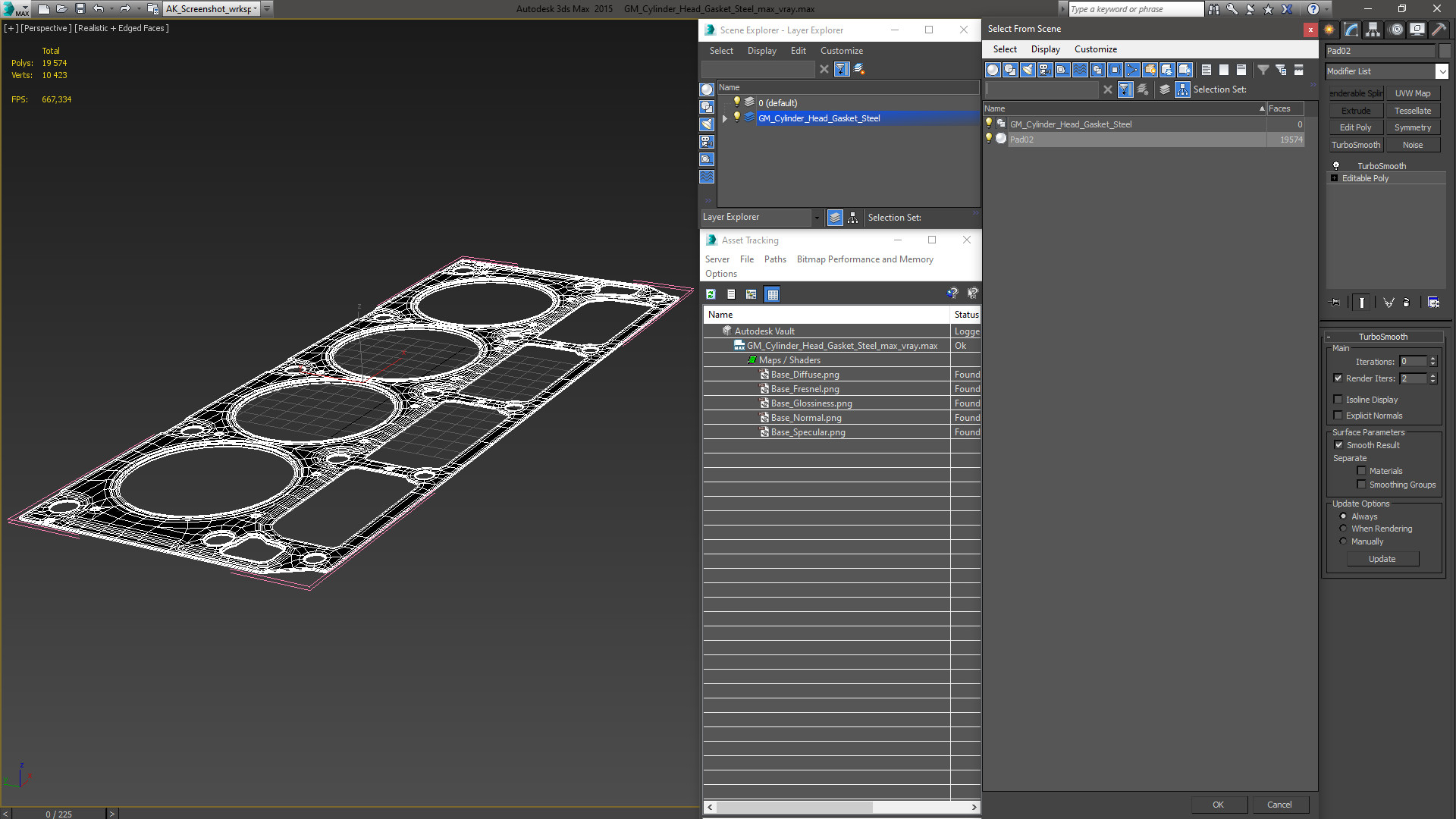 GM Cylinder Head Gasket Steel 3D model