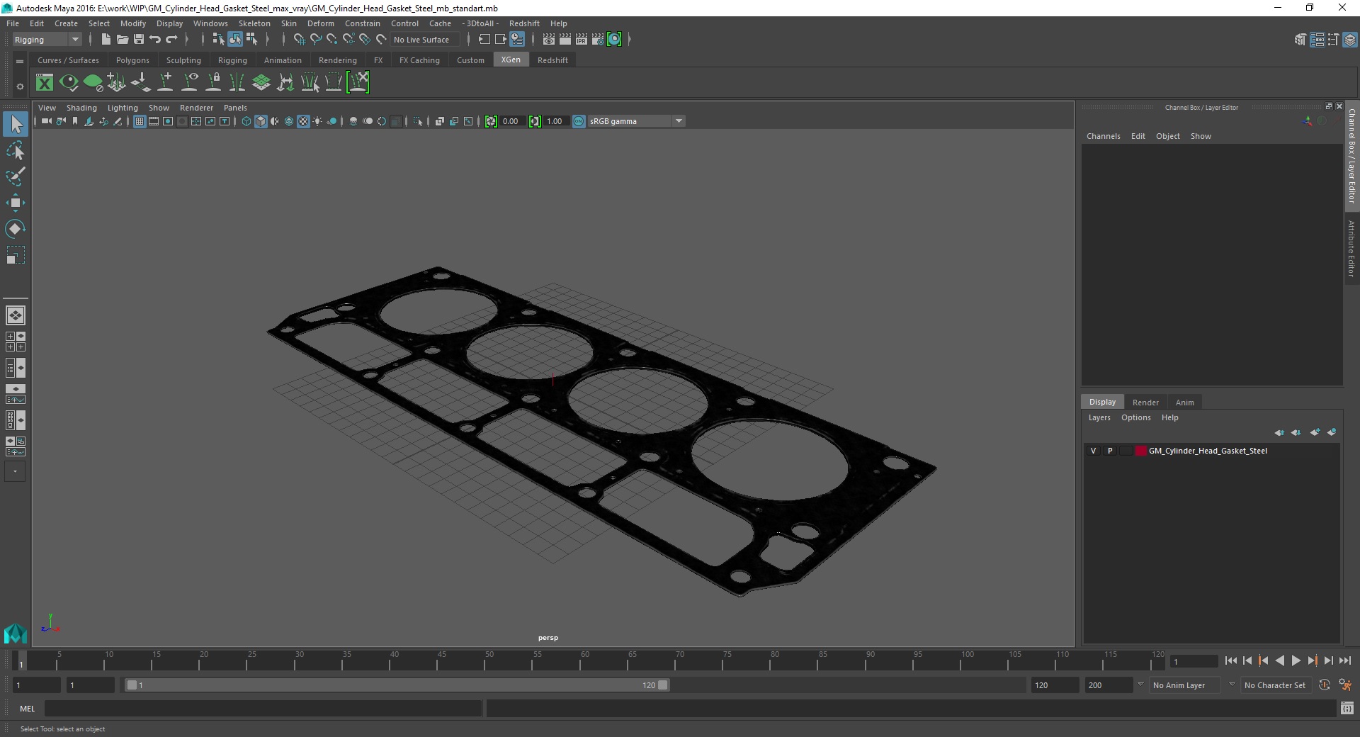 GM Cylinder Head Gasket Steel 3D model