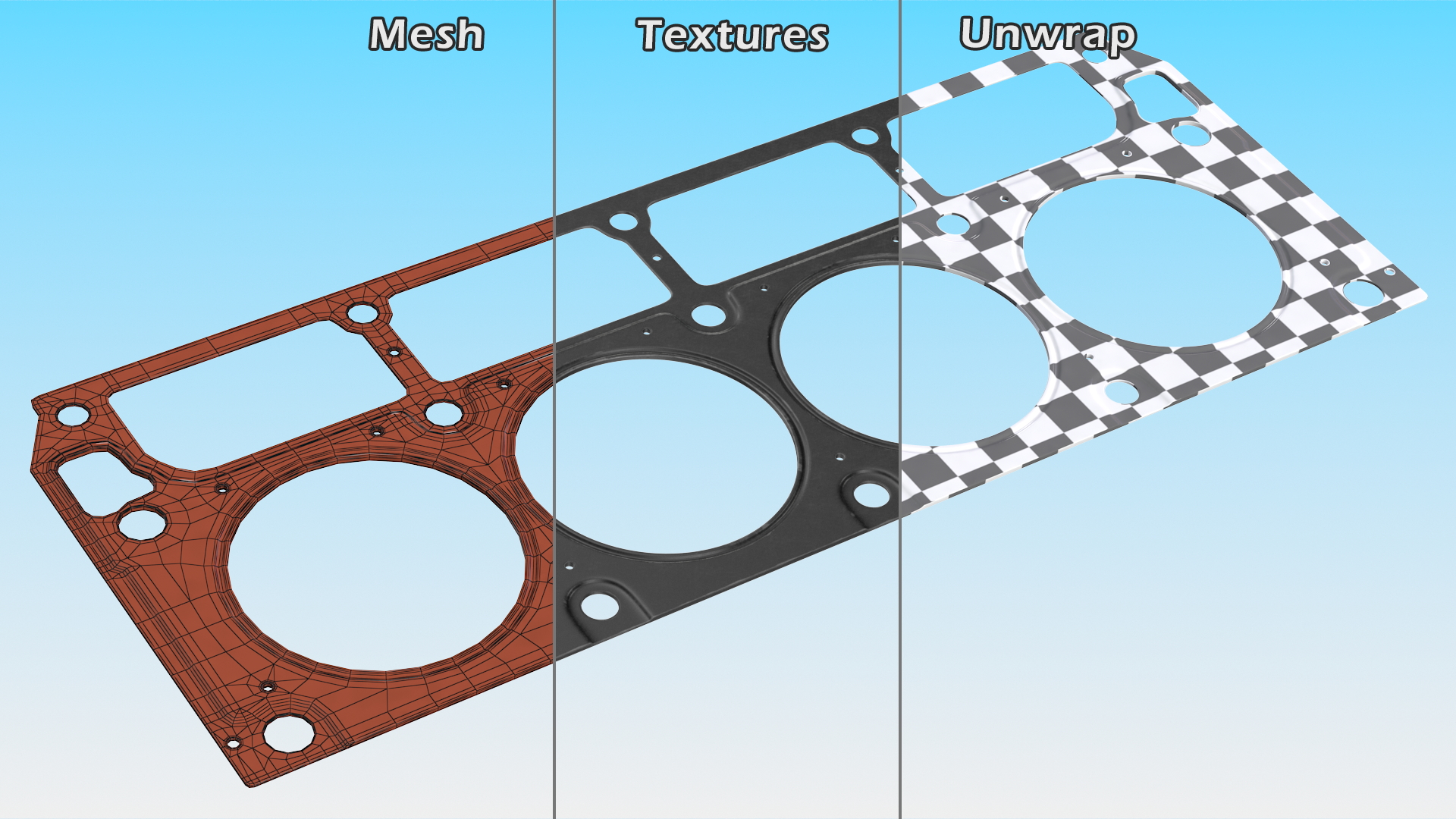 GM Cylinder Head Gasket Steel 3D model