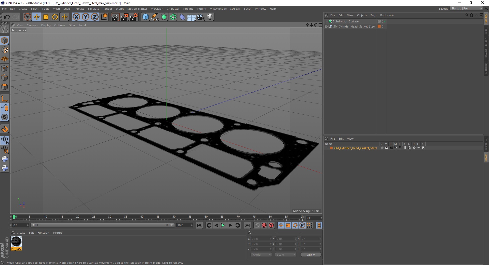 GM Cylinder Head Gasket Steel 3D model