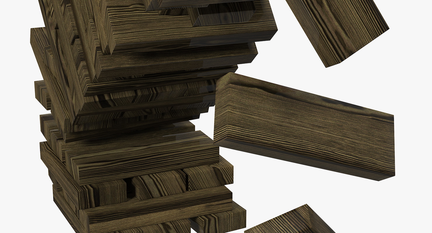 3D model Wooden Falling Tower