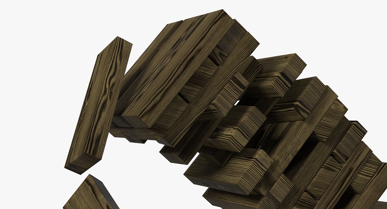 3D model Wooden Falling Tower