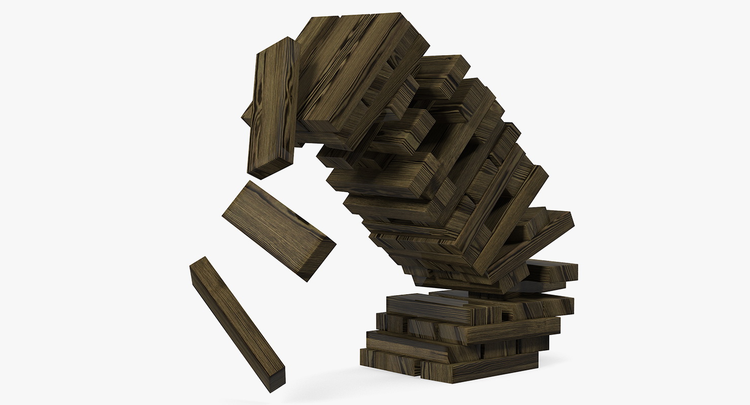 3D model Wooden Falling Tower