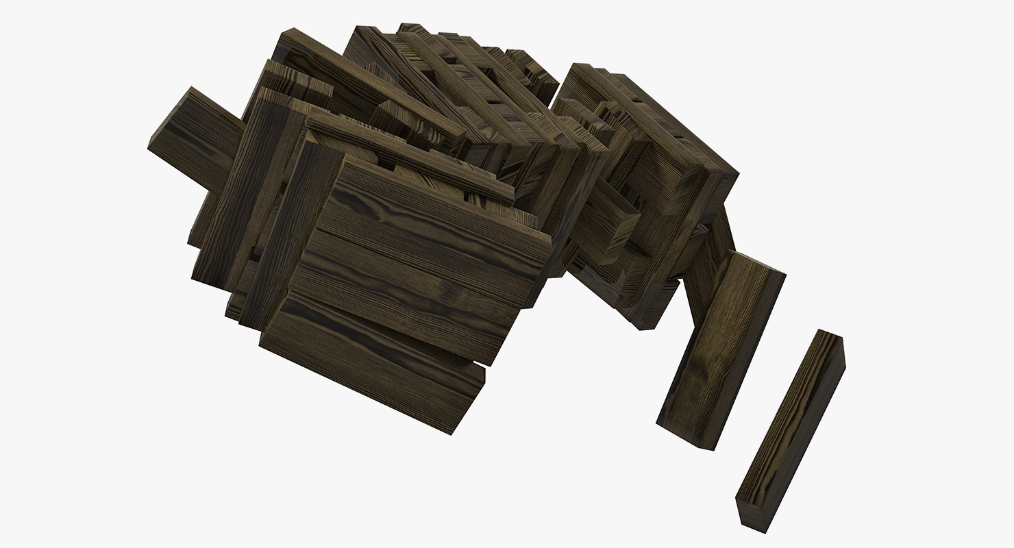 3D model Wooden Falling Tower
