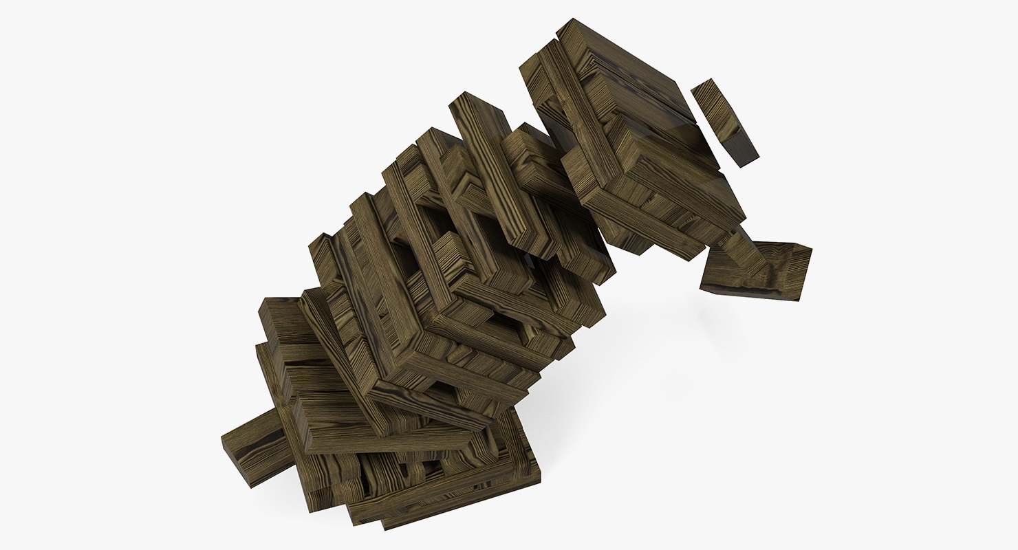 3D model Wooden Falling Tower