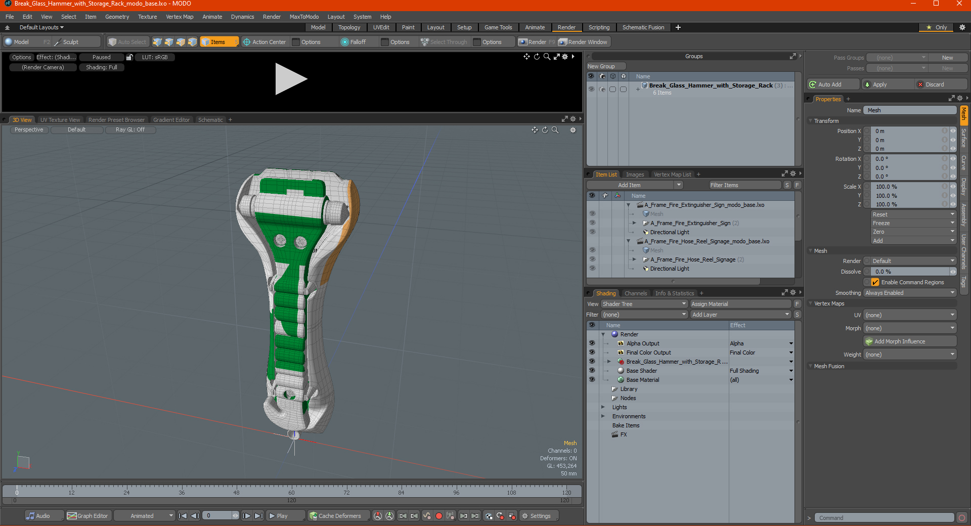 3D Break Glass Hammer with Storage Rack