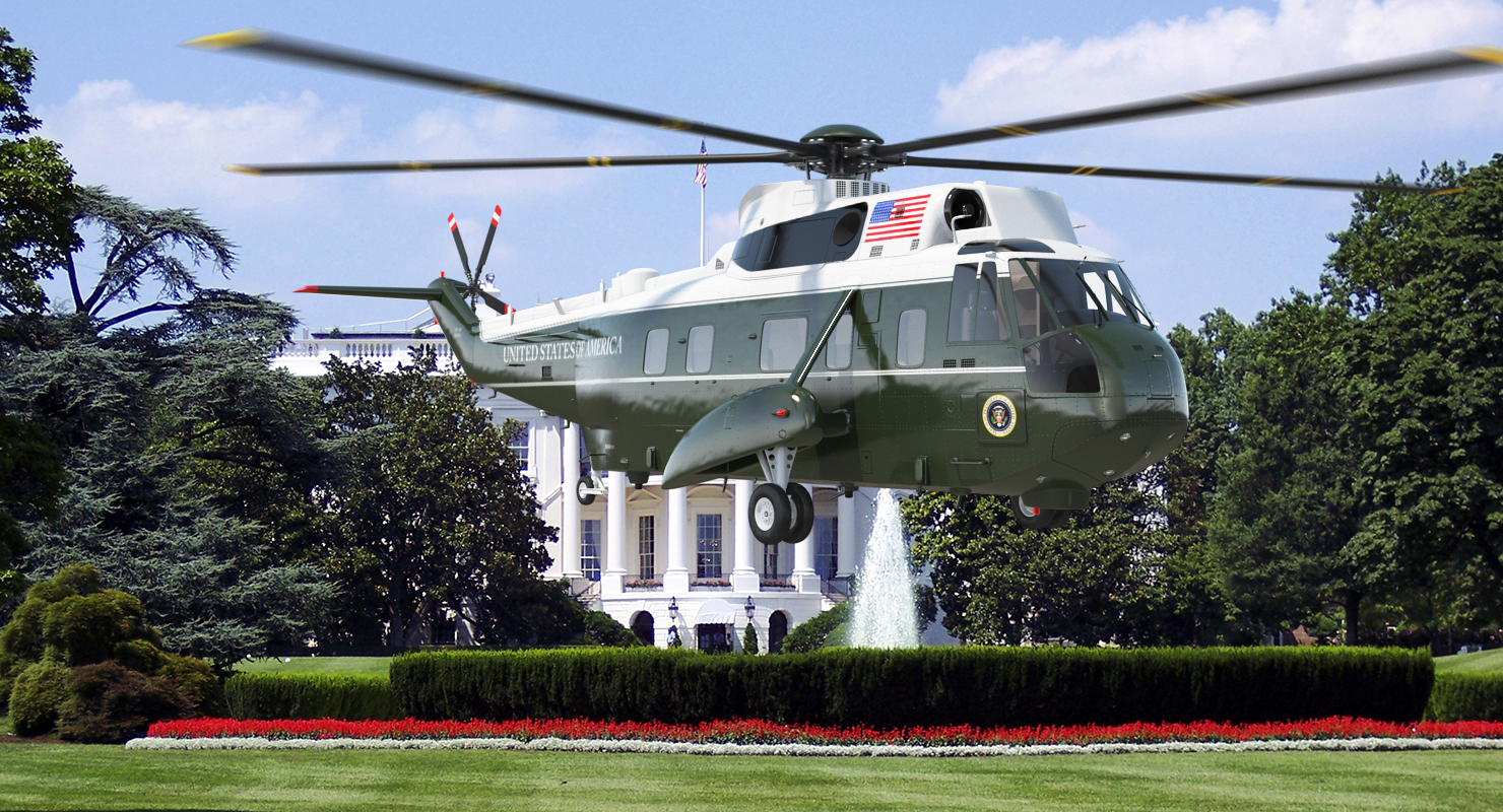 3D model Marine One Hellicopter Carrying the US President Rigged