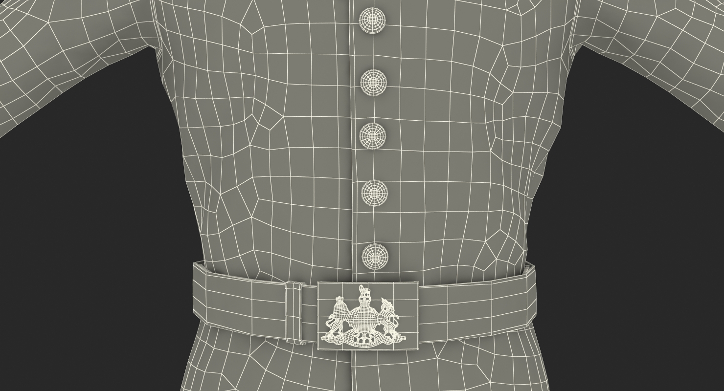 3D British Cavalry Life Guard Jacket model