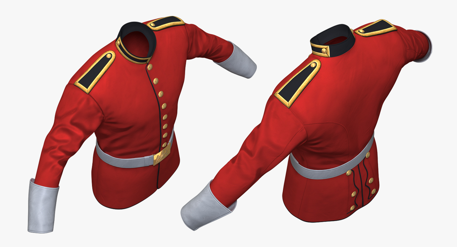 3D British Cavalry Life Guard Jacket model