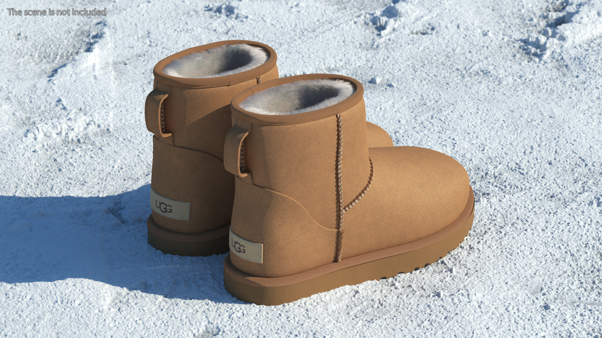 UGG Womens Classic Mini Boots Fur Chestnut 3D