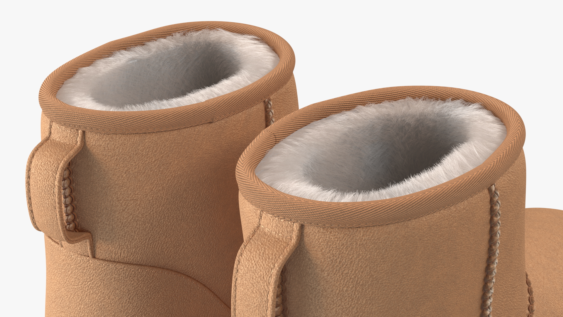 UGG Womens Classic Mini Boots Fur Chestnut 3D