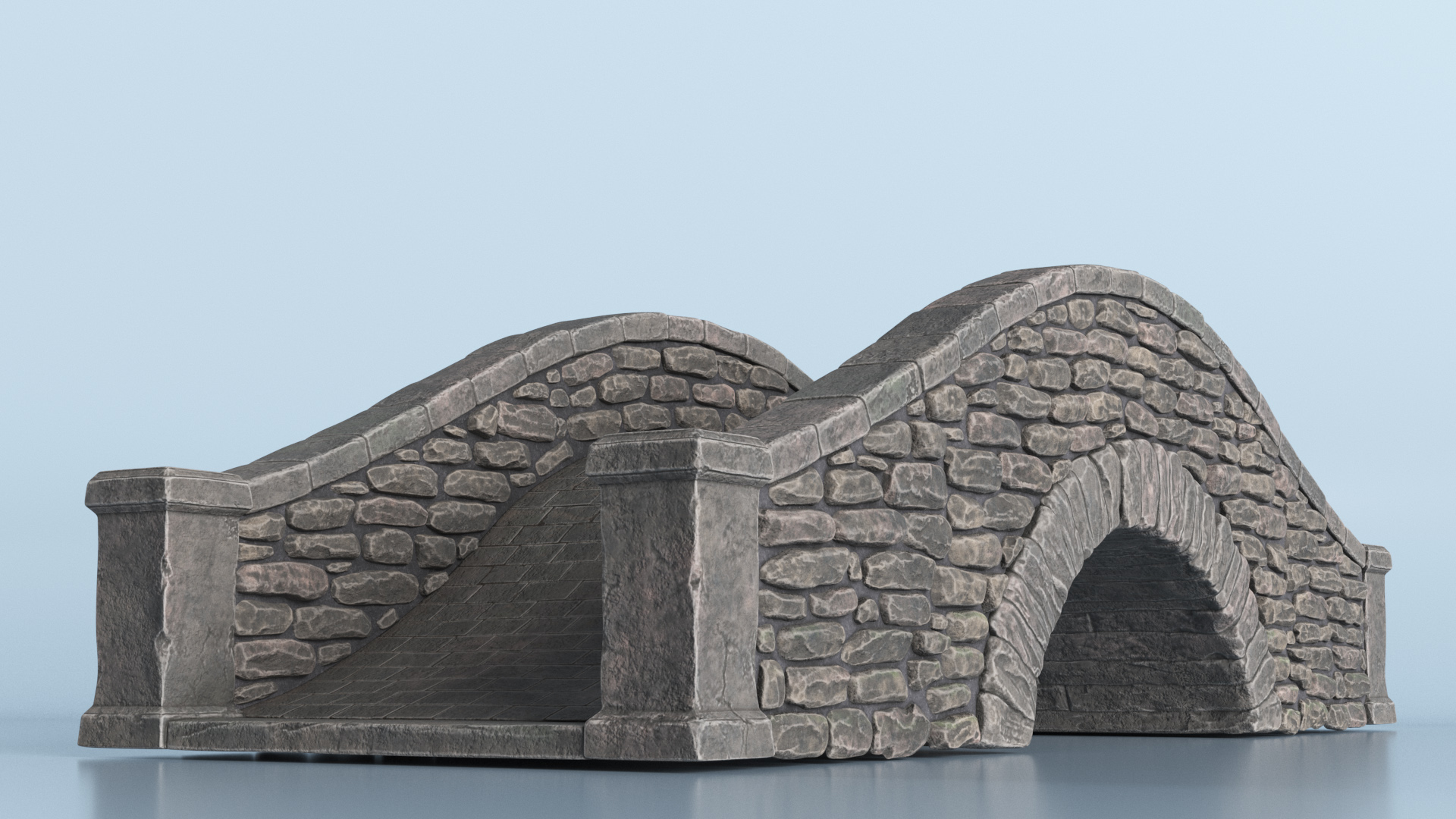 3D Stylized Stone Arch Bridge