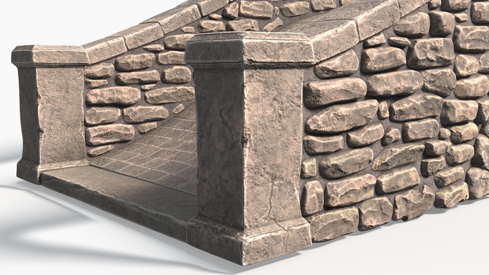3D Stylized Stone Arch Bridge