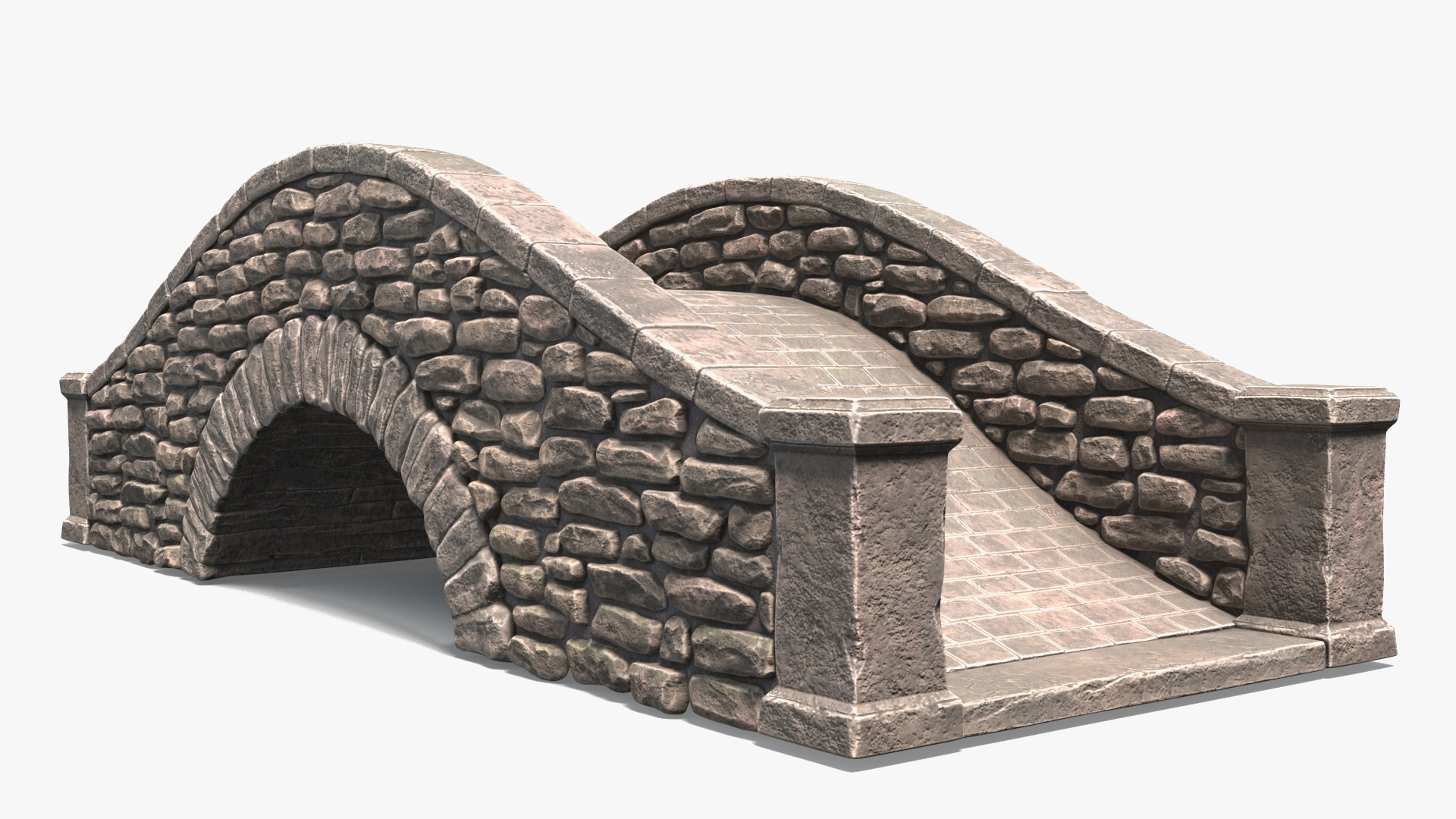 3D Stylized Stone Arch Bridge
