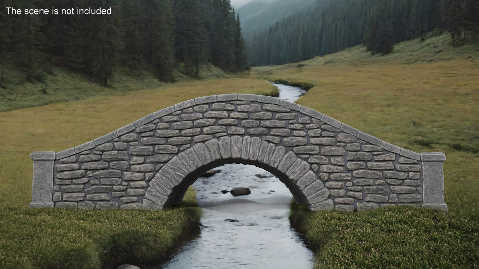3D Stylized Stone Arch Bridge