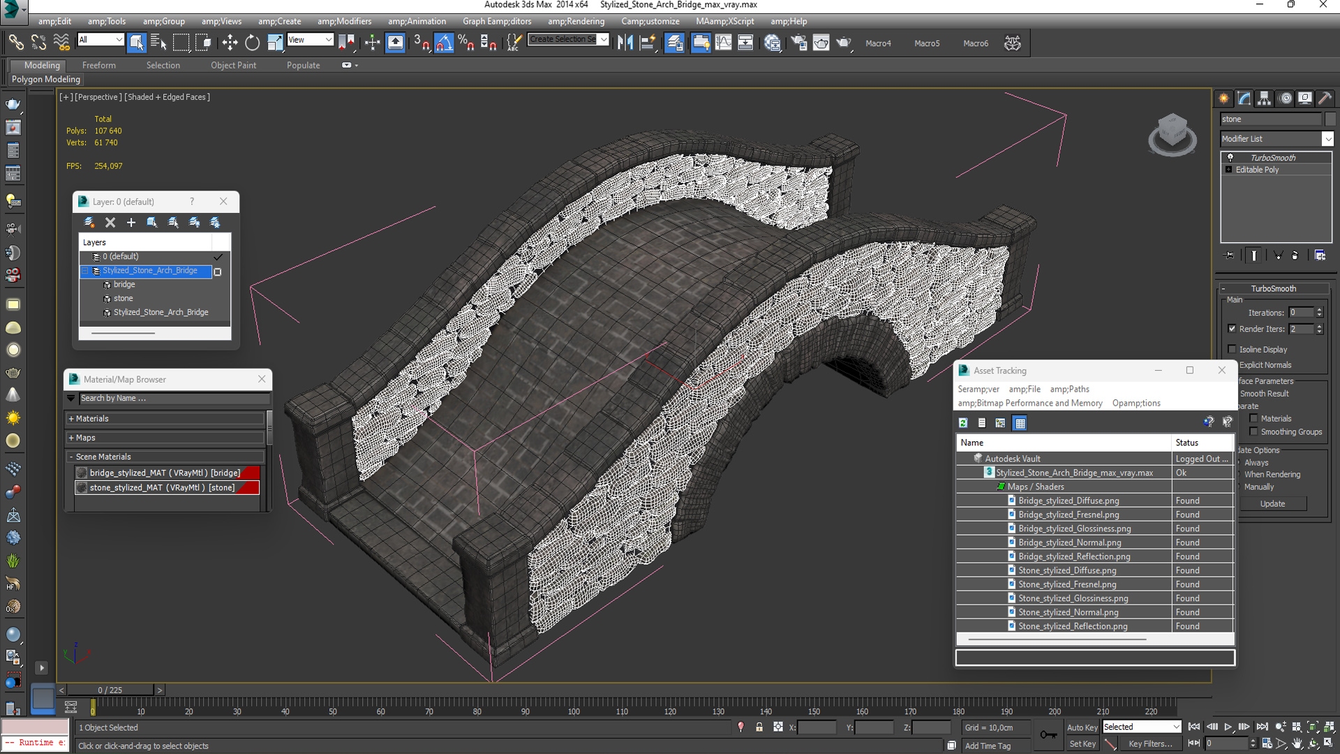 3D Stylized Stone Arch Bridge
