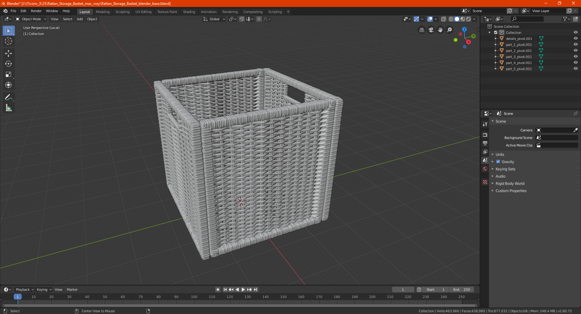 3D Rattan Storage Basket