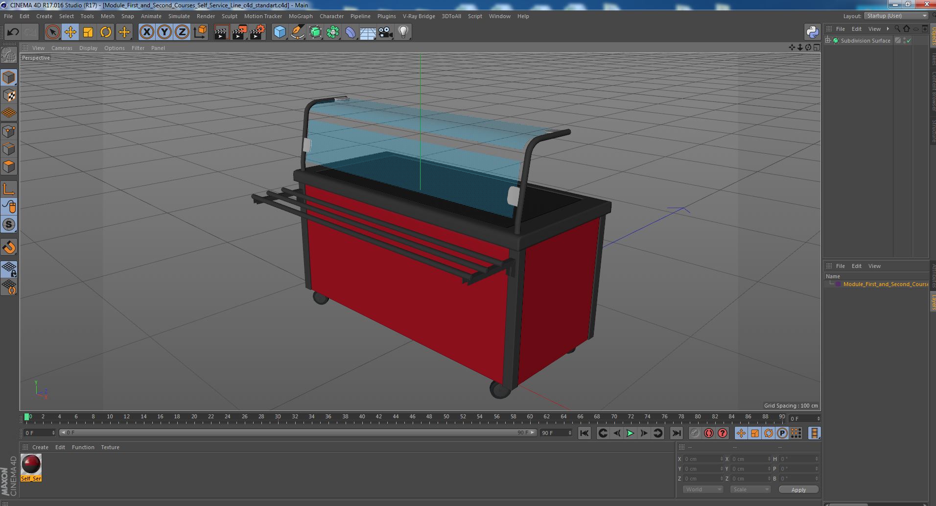 Module First and Second Courses Self Service Line 3D model