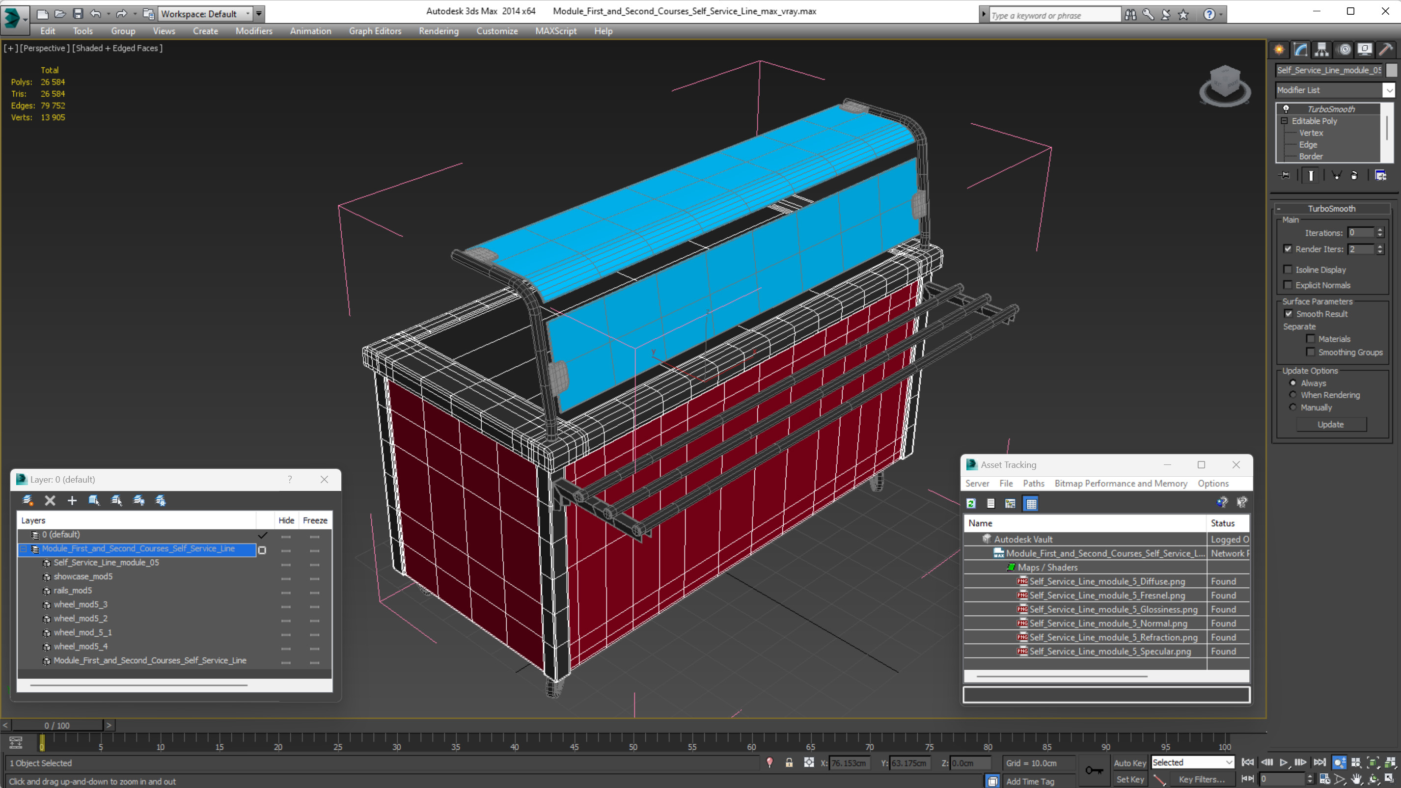 Module First and Second Courses Self Service Line 3D model