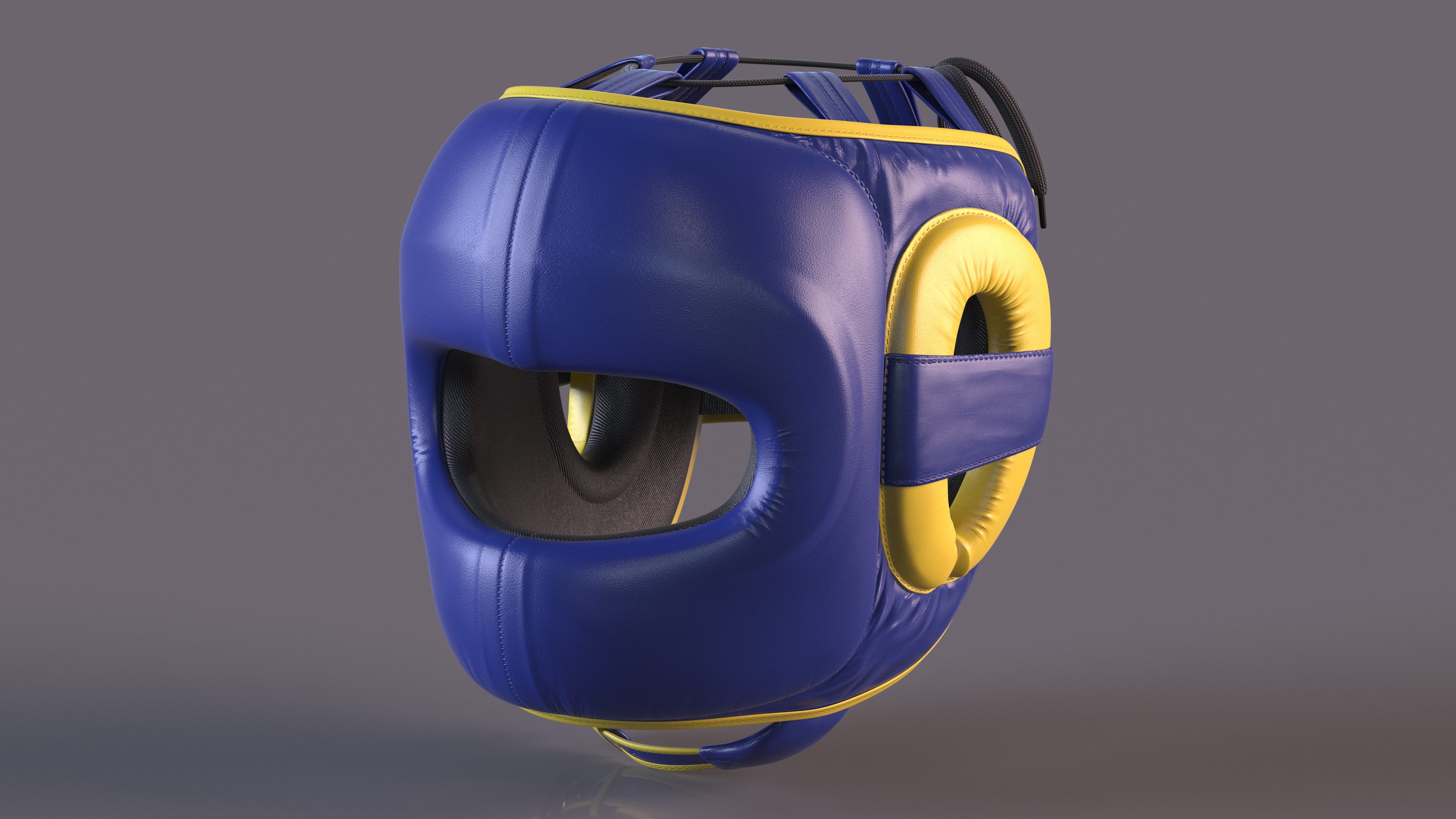 3D Boxing Headdress for Face Protection Blue