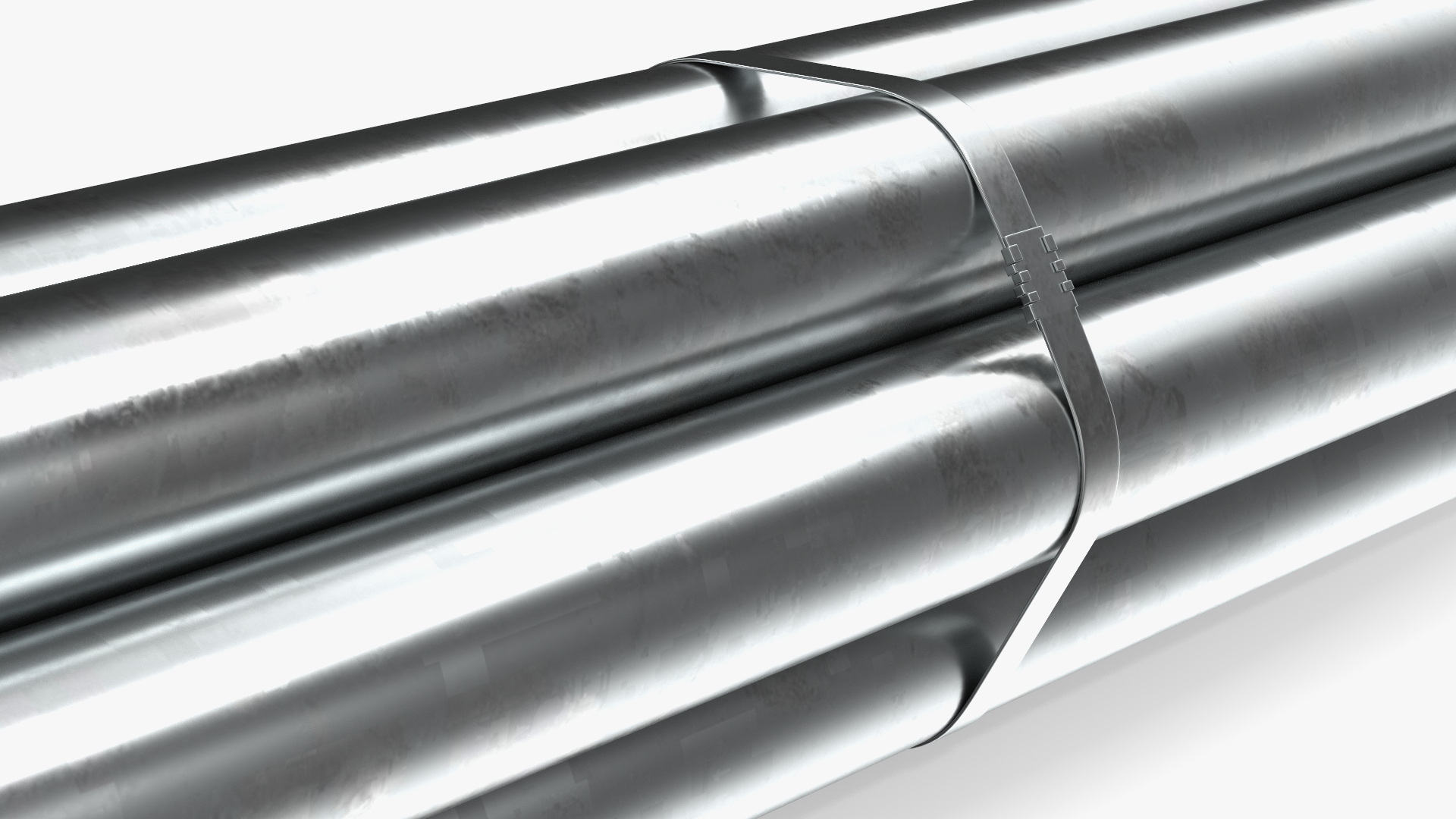 3D Thick Steel Pipes Bundle 2 Meters model