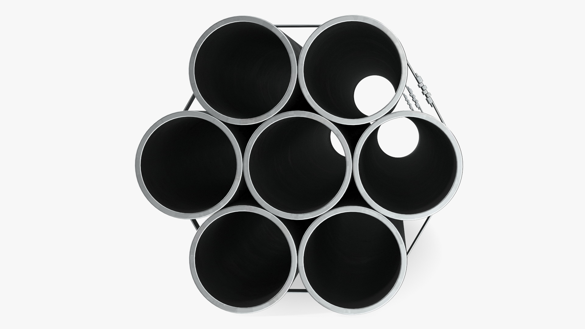 3D Thick Steel Pipes Bundle 2 Meters model