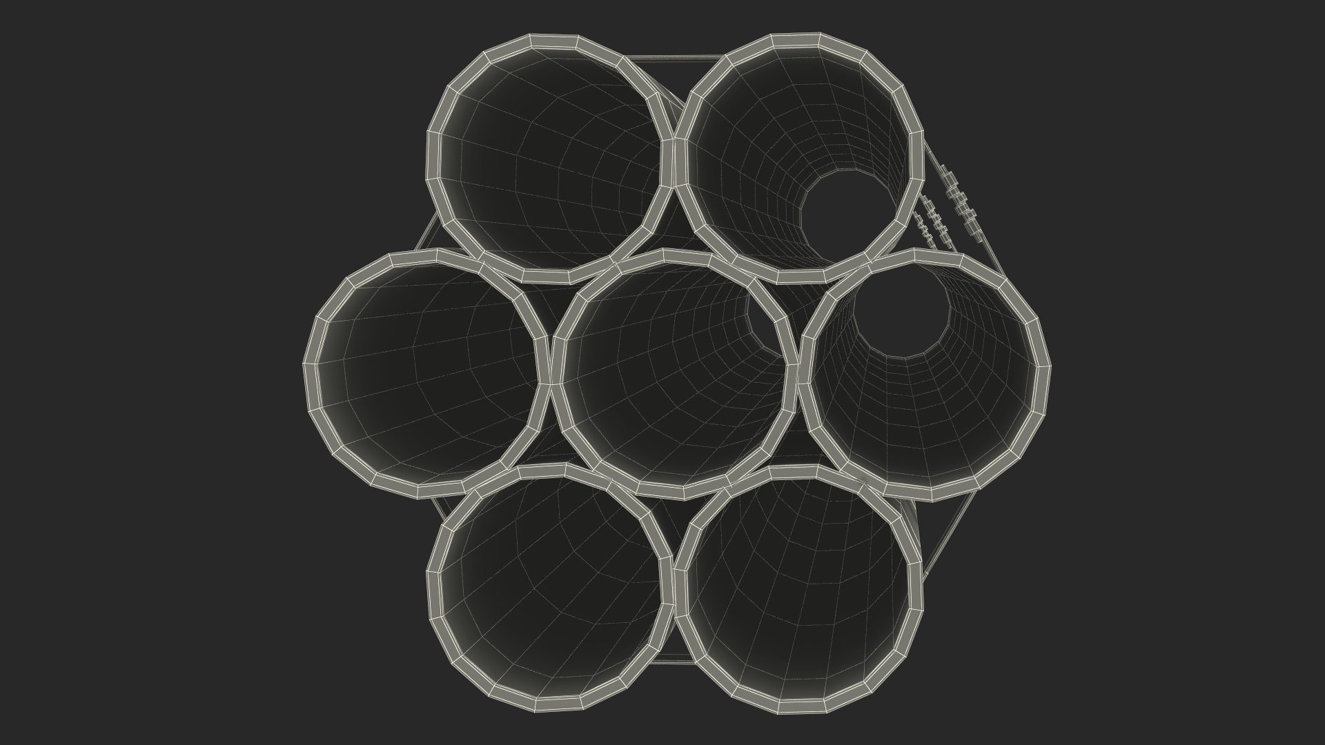 3D Thick Steel Pipes Bundle 2 Meters model