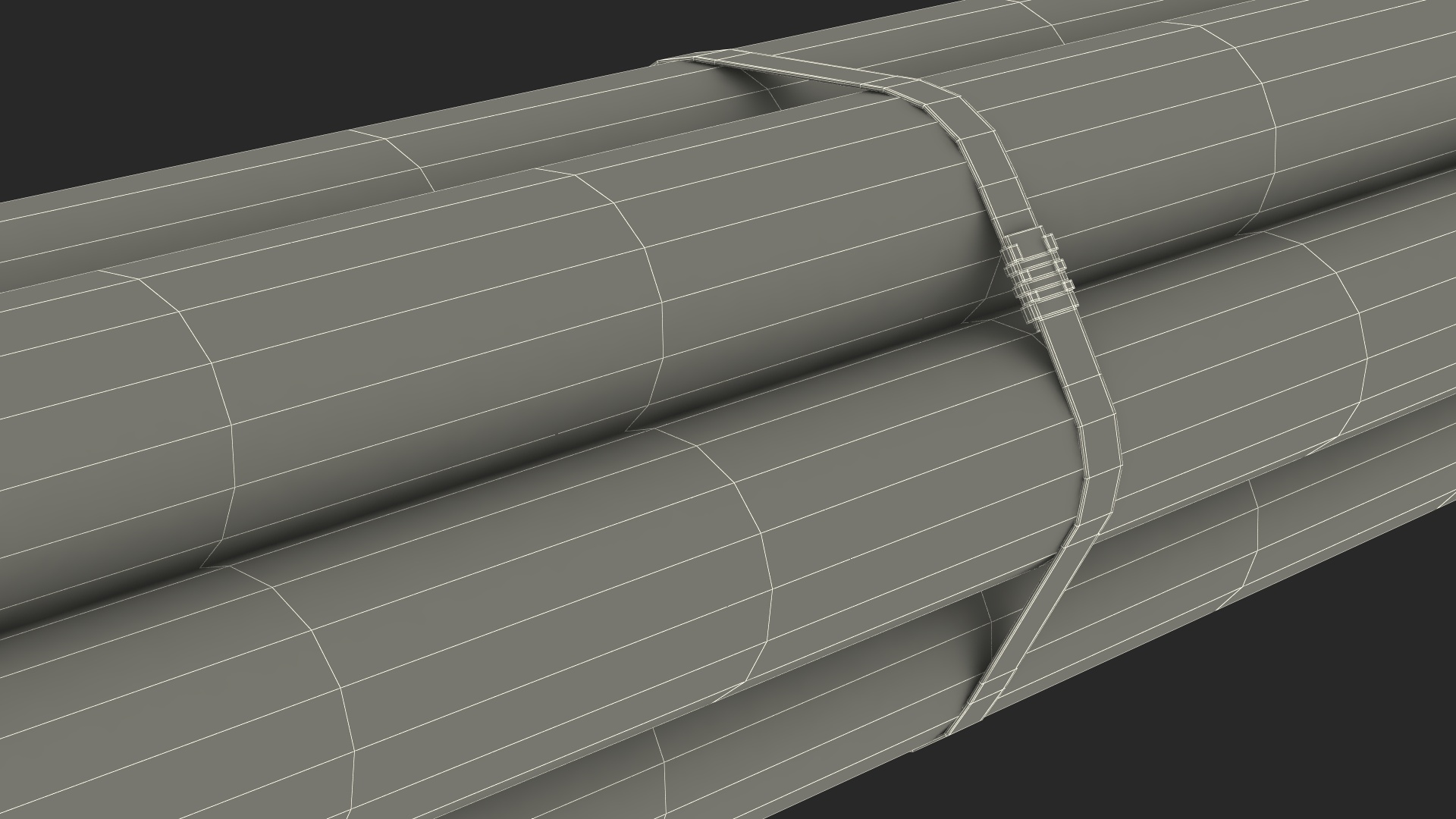3D Thick Steel Pipes Bundle 2 Meters model