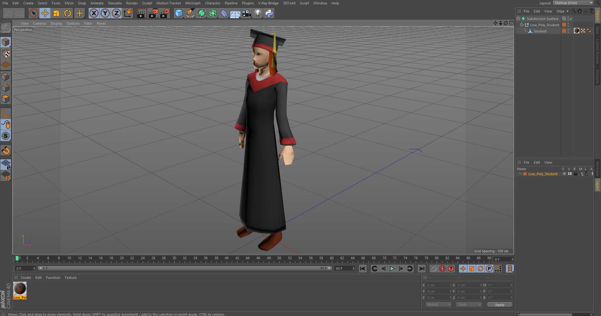 3D Low Poly Student