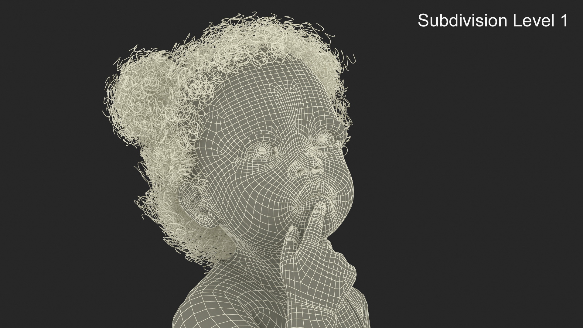3D African Baby Girl Light Skin in Bodysuit Sitting model