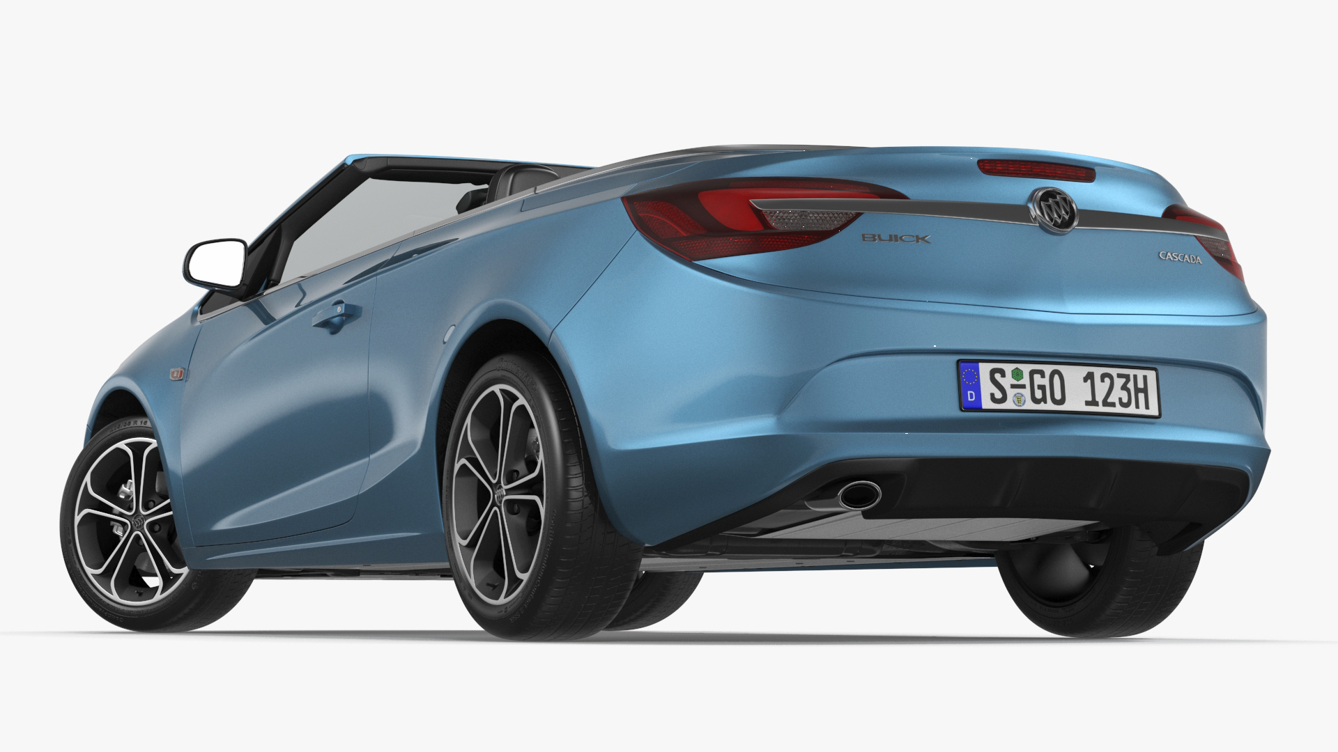 3D Buick Cascada Cabriolet Convertible Blue Color Rigged model