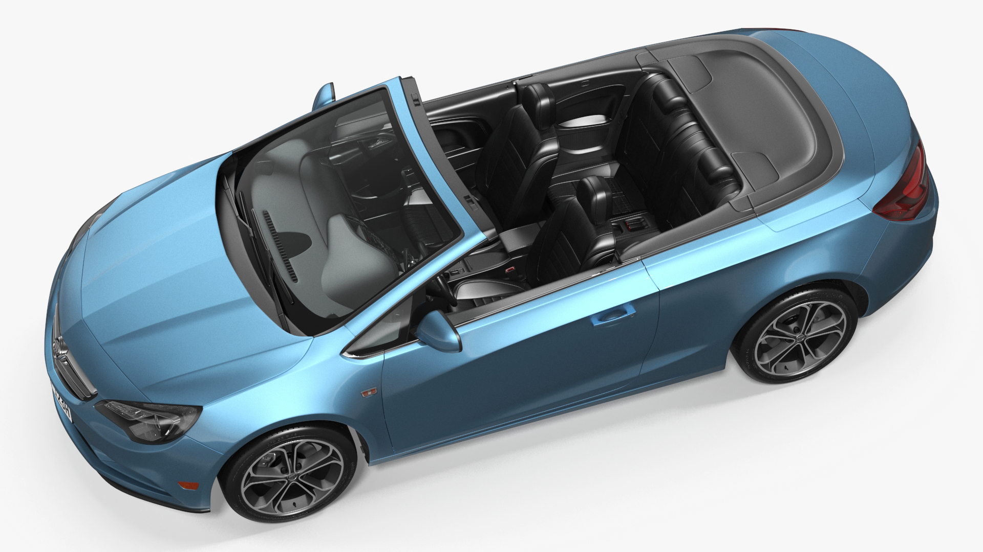 3D Buick Cascada Cabriolet Convertible Blue Color Rigged model
