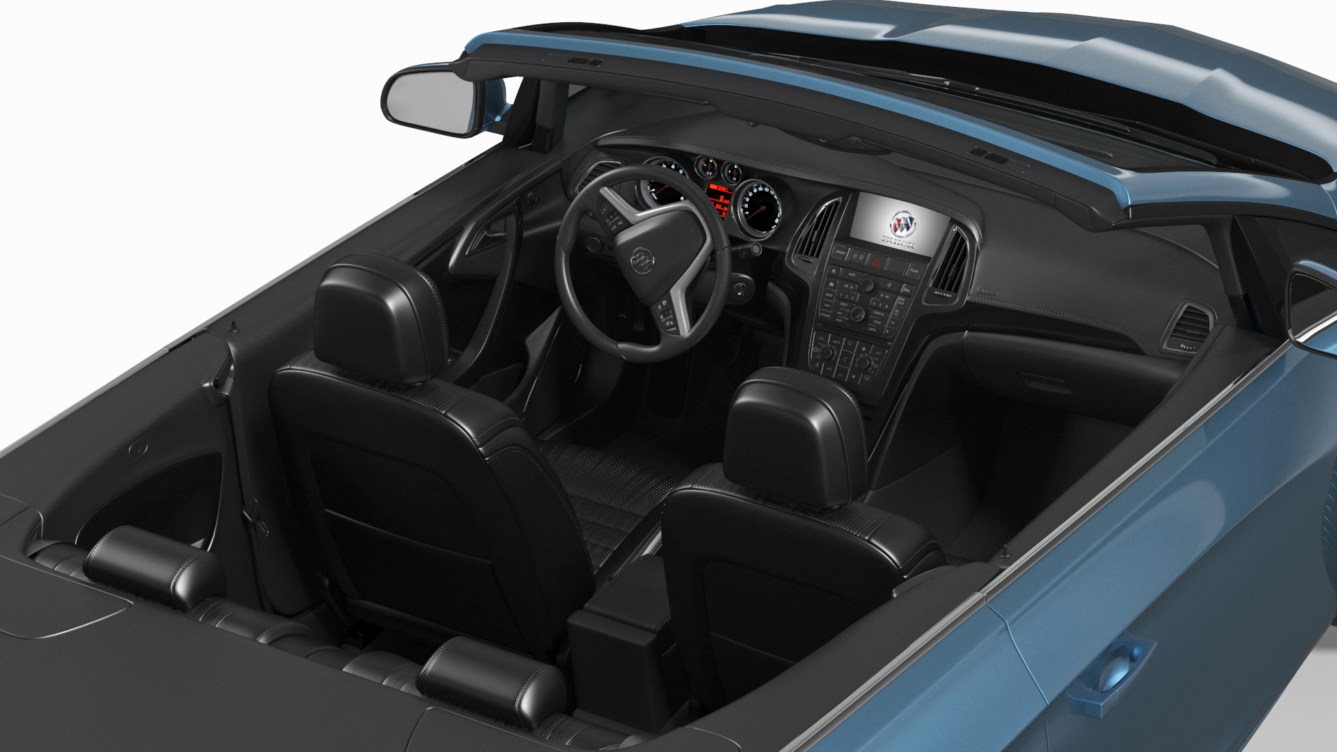 3D Buick Cascada Cabriolet Convertible Blue Color Rigged model