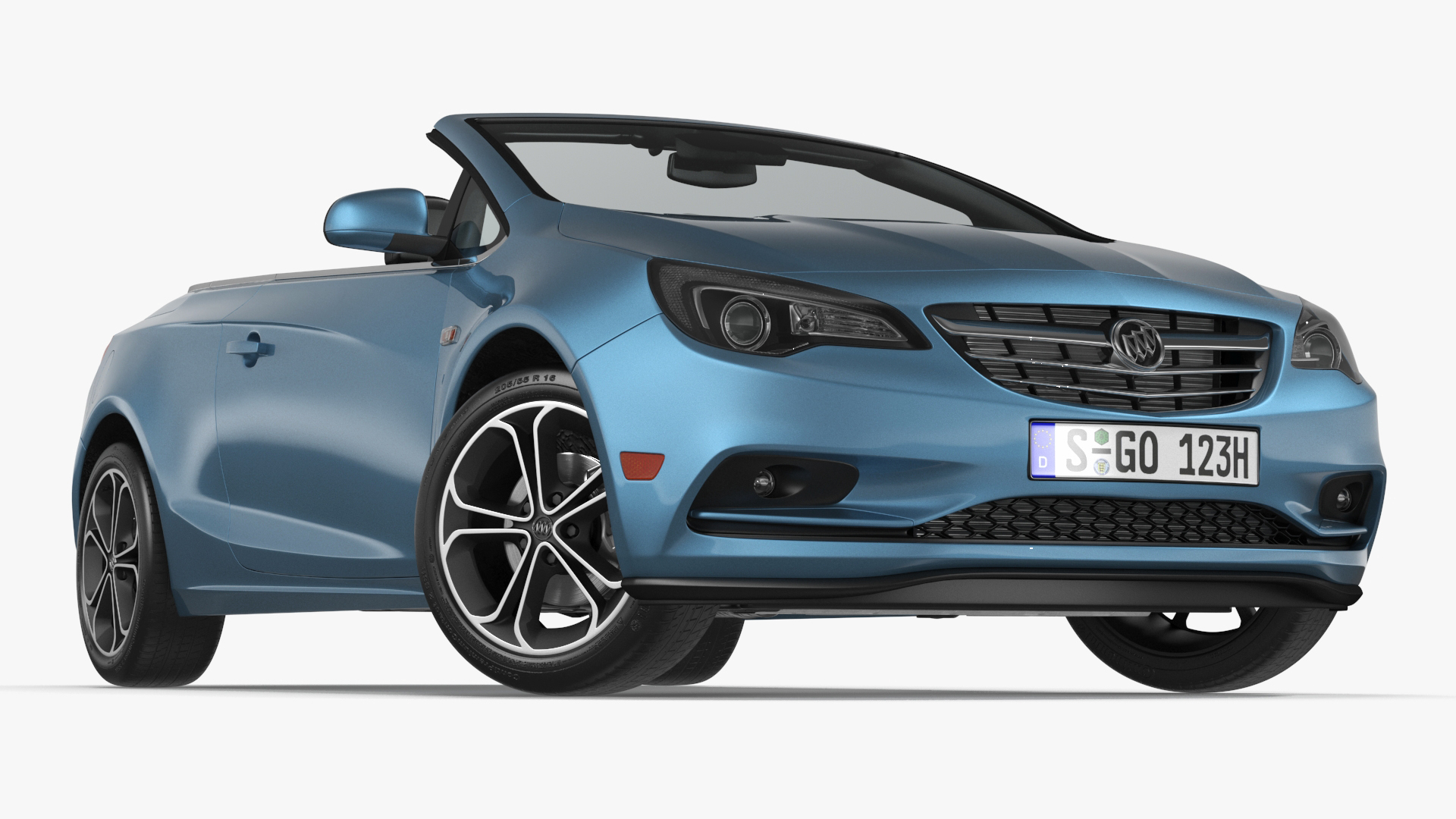 3D Buick Cascada Cabriolet Convertible Blue Color Rigged model