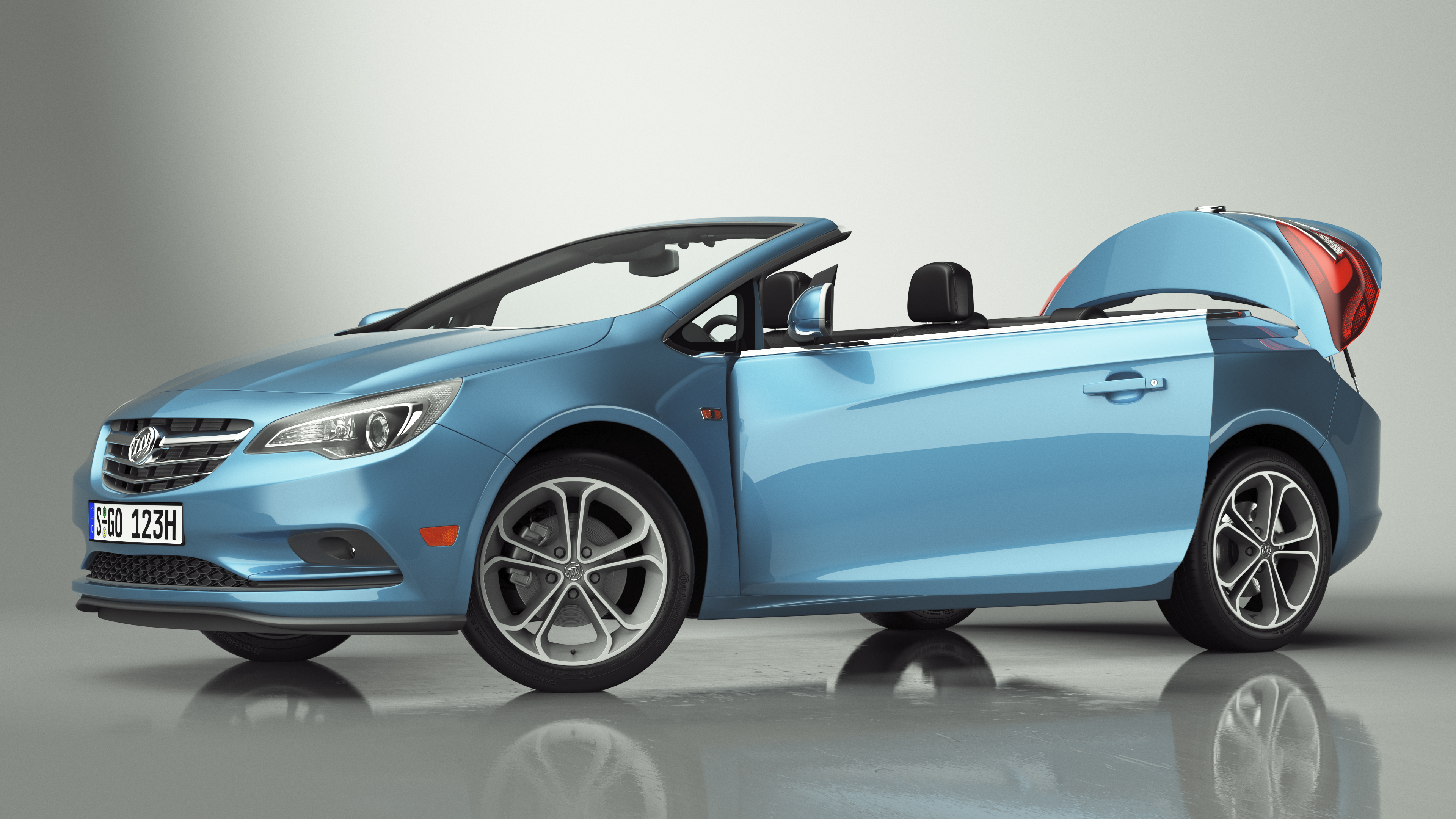 3D Buick Cascada Cabriolet Convertible Blue Color Rigged model
