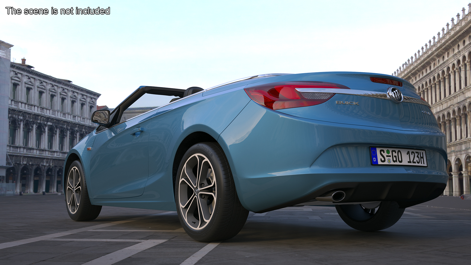 3D Buick Cascada Cabriolet Convertible Blue Color Rigged model
