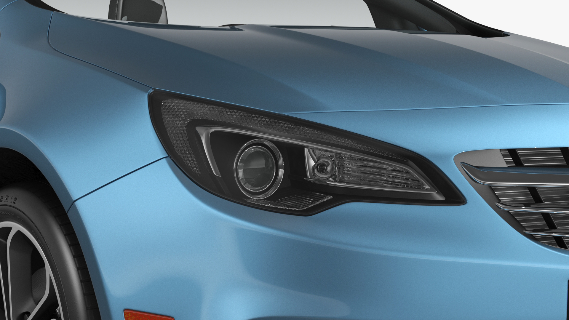 3D Buick Cascada Cabriolet Convertible Blue Color Rigged model